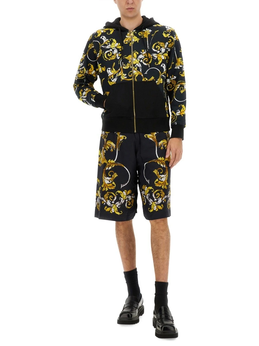 SHORTS WITH BAROQUE OUTLINE PRINT.webp
