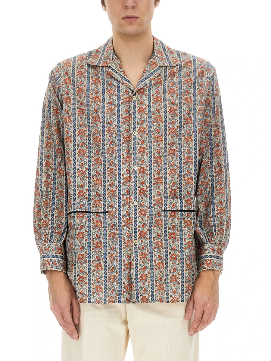 PAJAMA SHIRT WITH "VOYAGE IMAGINAIRE" PRINT.webp