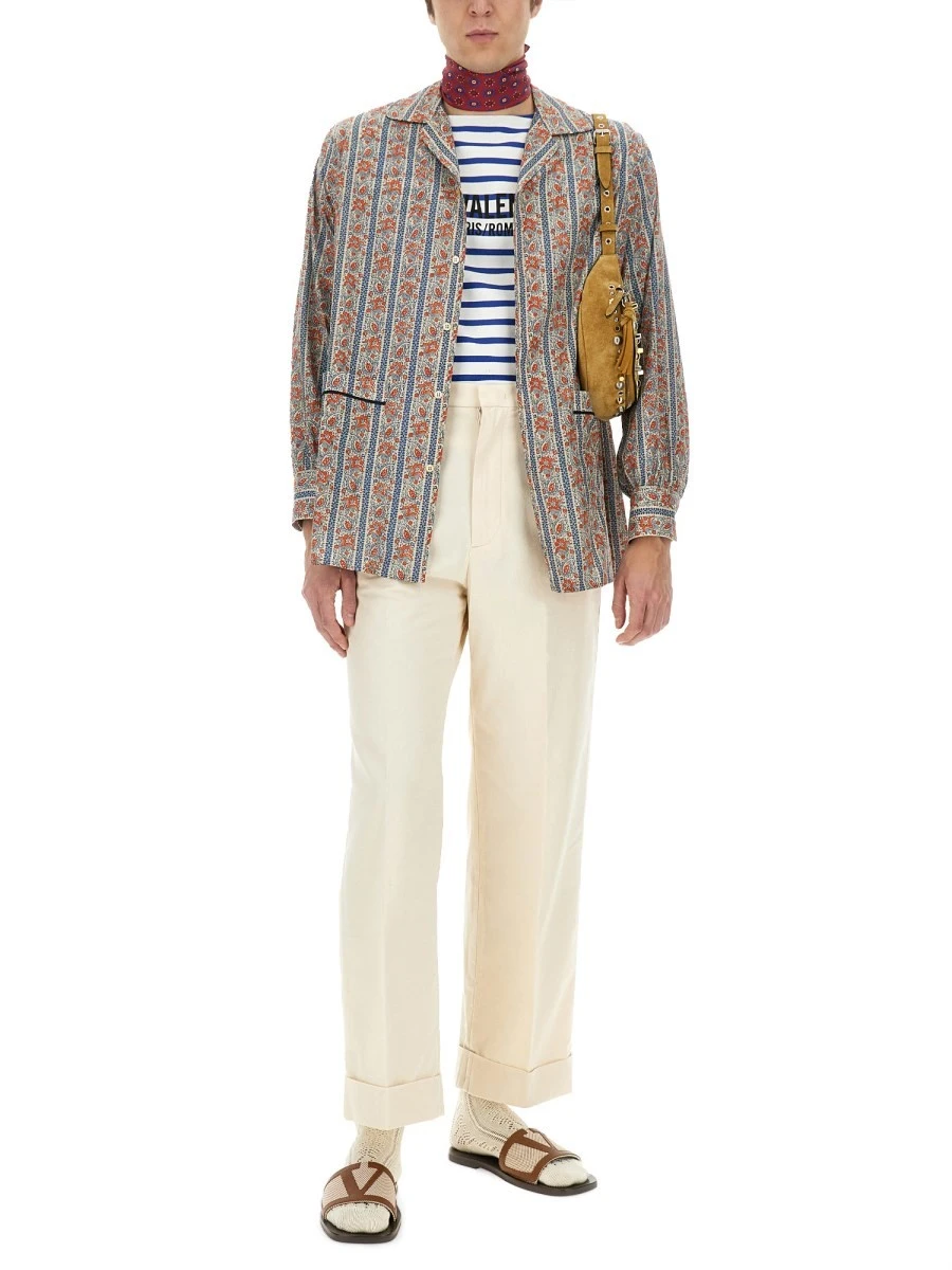 PAJAMA SHIRT WITH "VOYAGE IMAGINAIRE" PRINT.webp