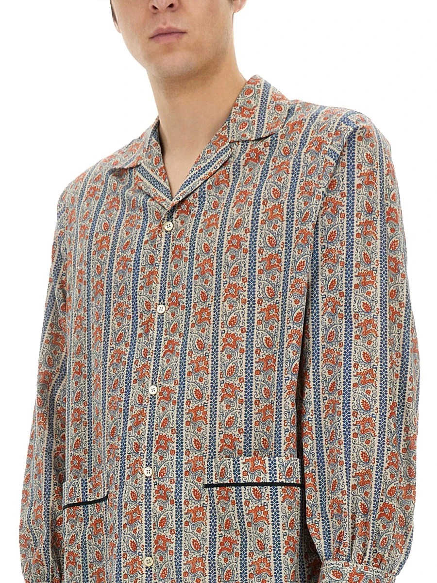 PAJAMA SHIRT WITH "VOYAGE IMAGINAIRE" PRINT.webp