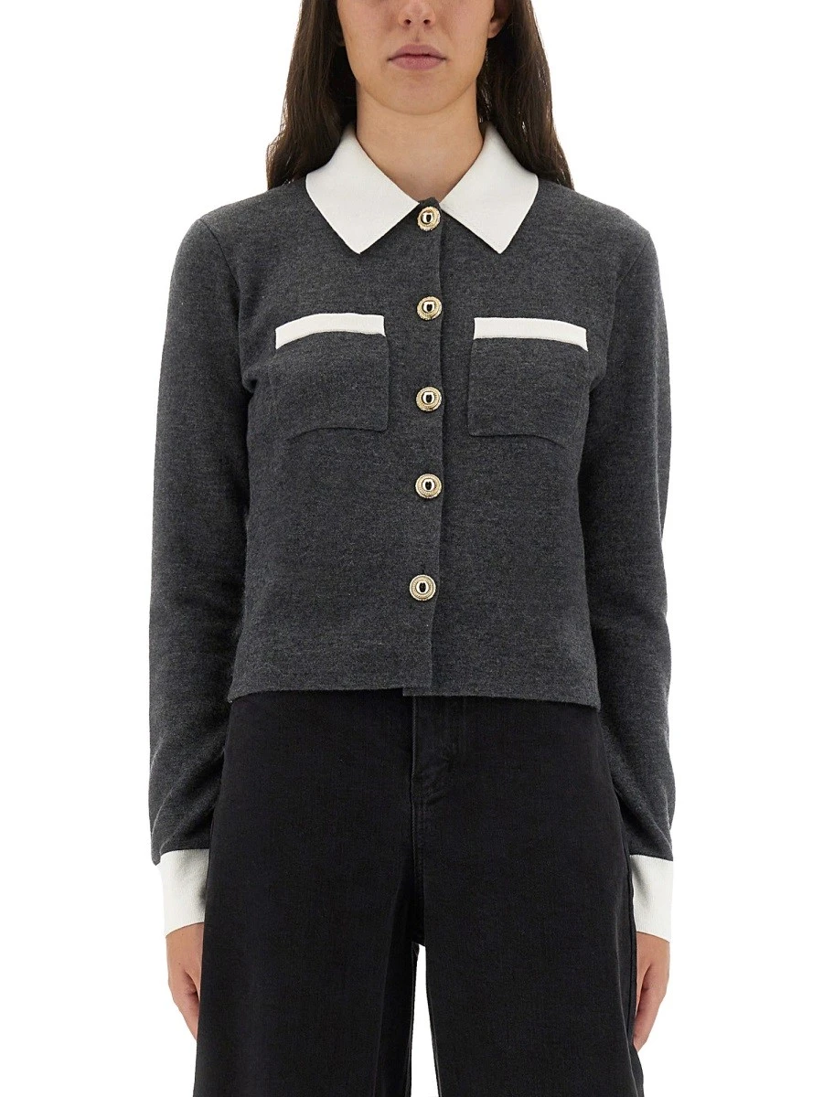 CARDIGAN WITH CONTRASTING COLLAR.webp