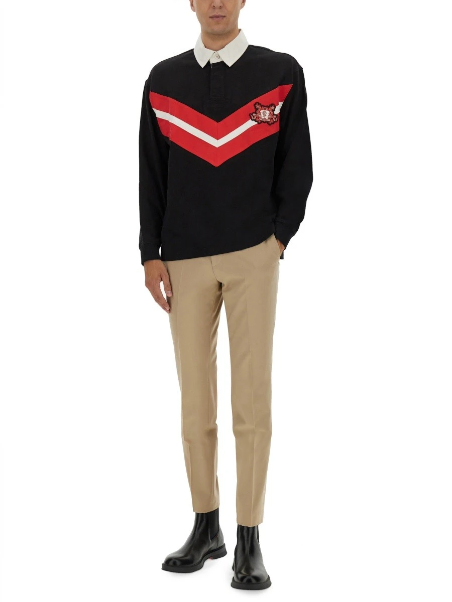 POLO SHIRT WITH COLLEGE STYLE LOGO.webp