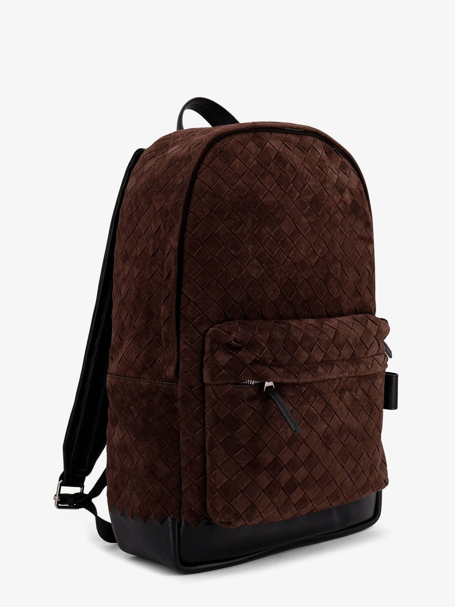 Suede backpack with Intrecciato motif.webp