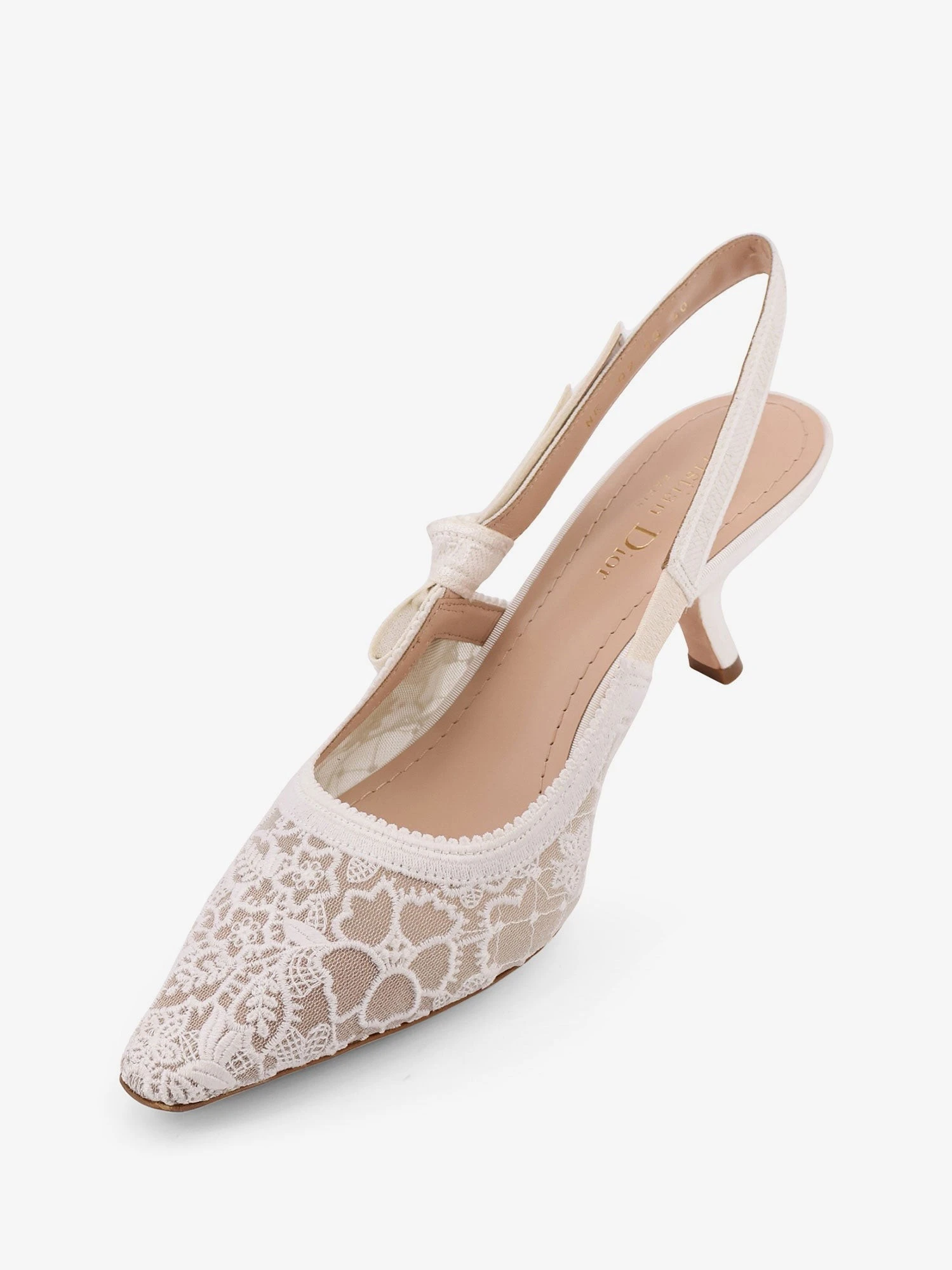 J'adior lace pumps with side bow detail.webp