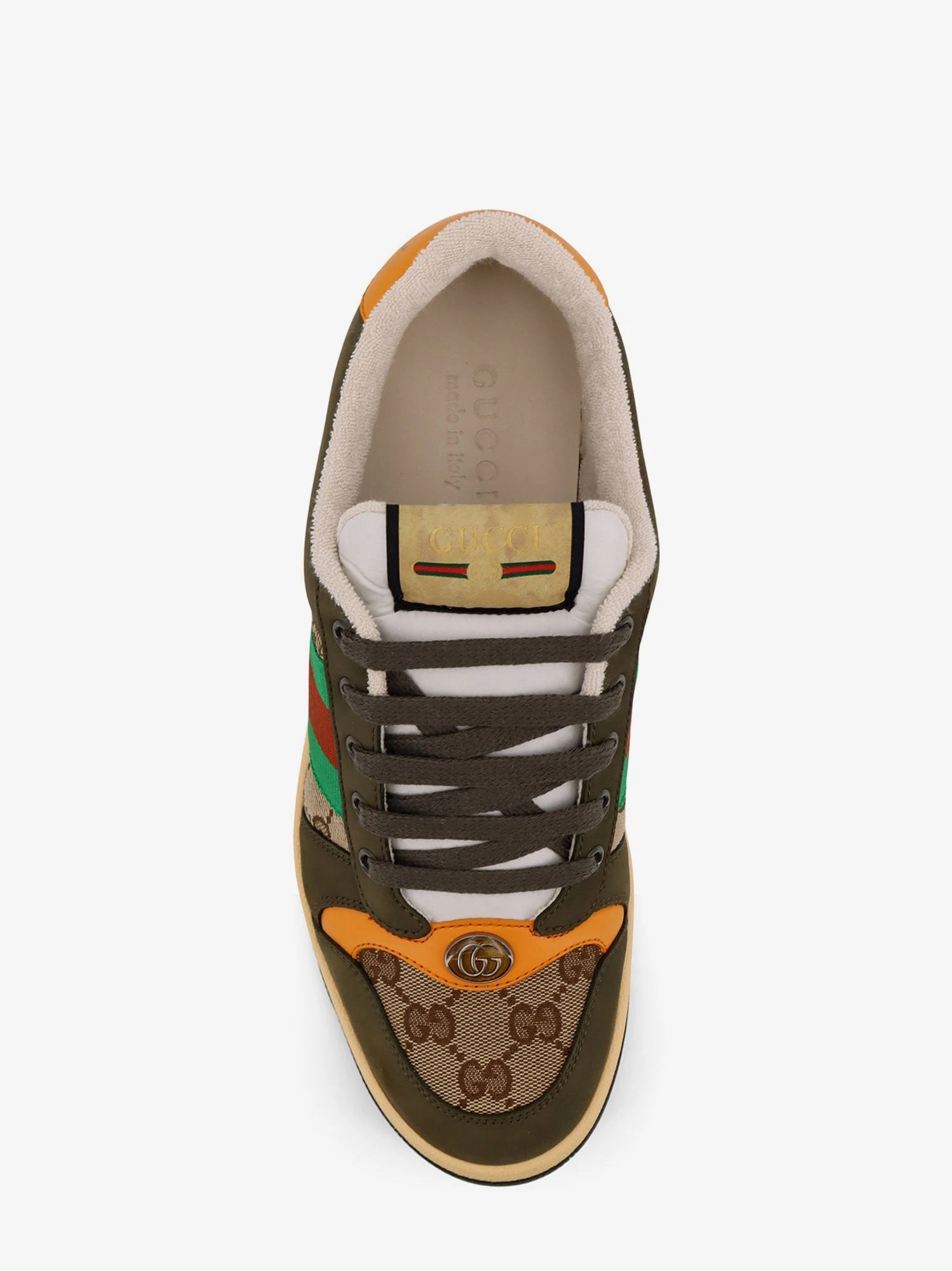 Screener low-top leather and GG Supreme fabric sneakers.webp