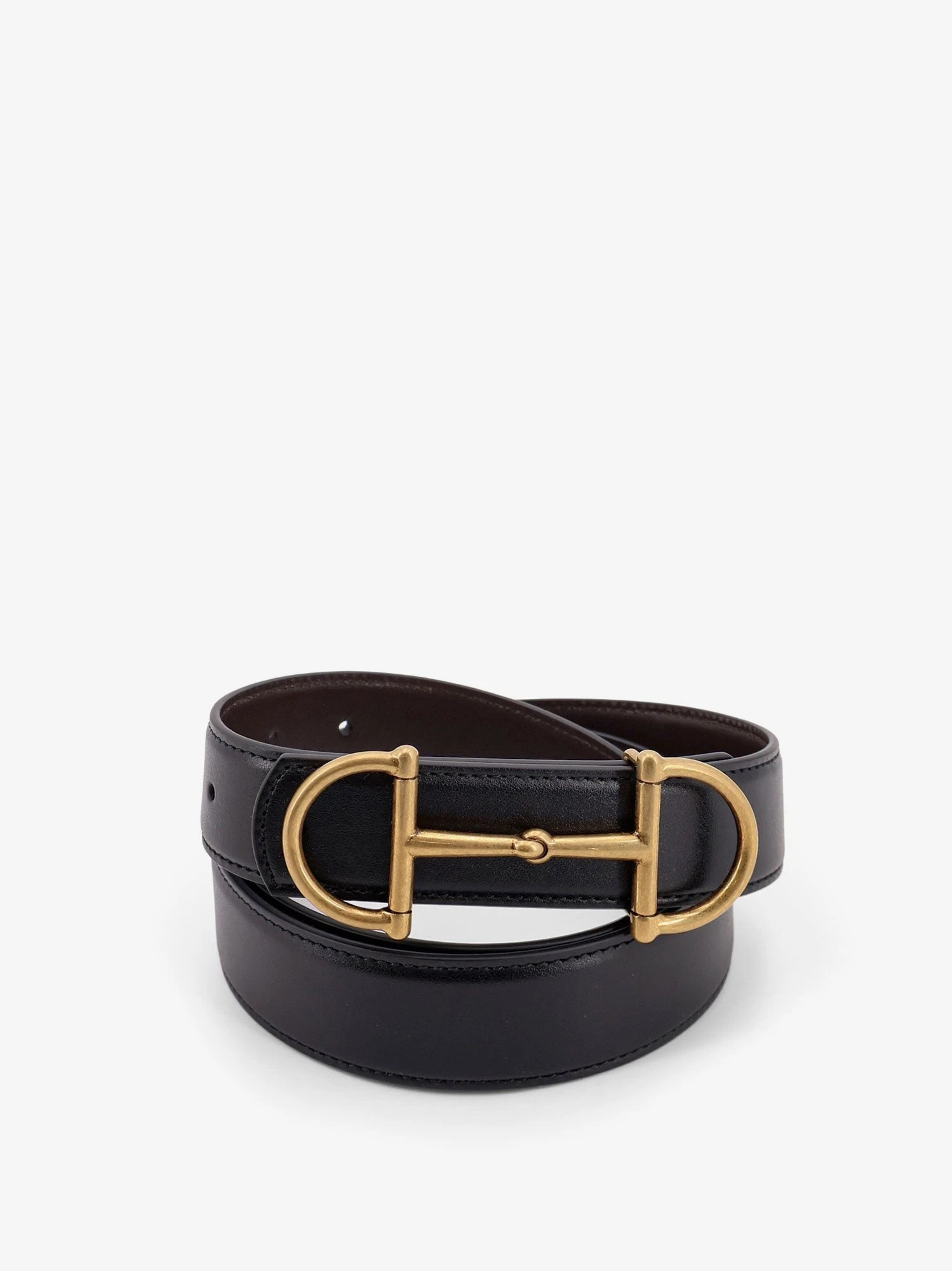 Leather belt with metal Horsebit.webp