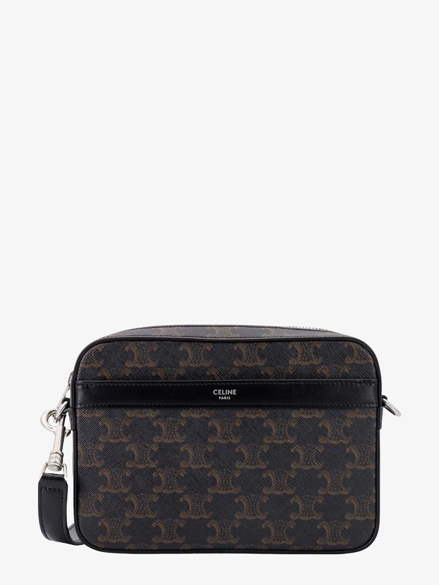 Coated canvas Messenger crossbody bag with Triomphe logo all-over.webp