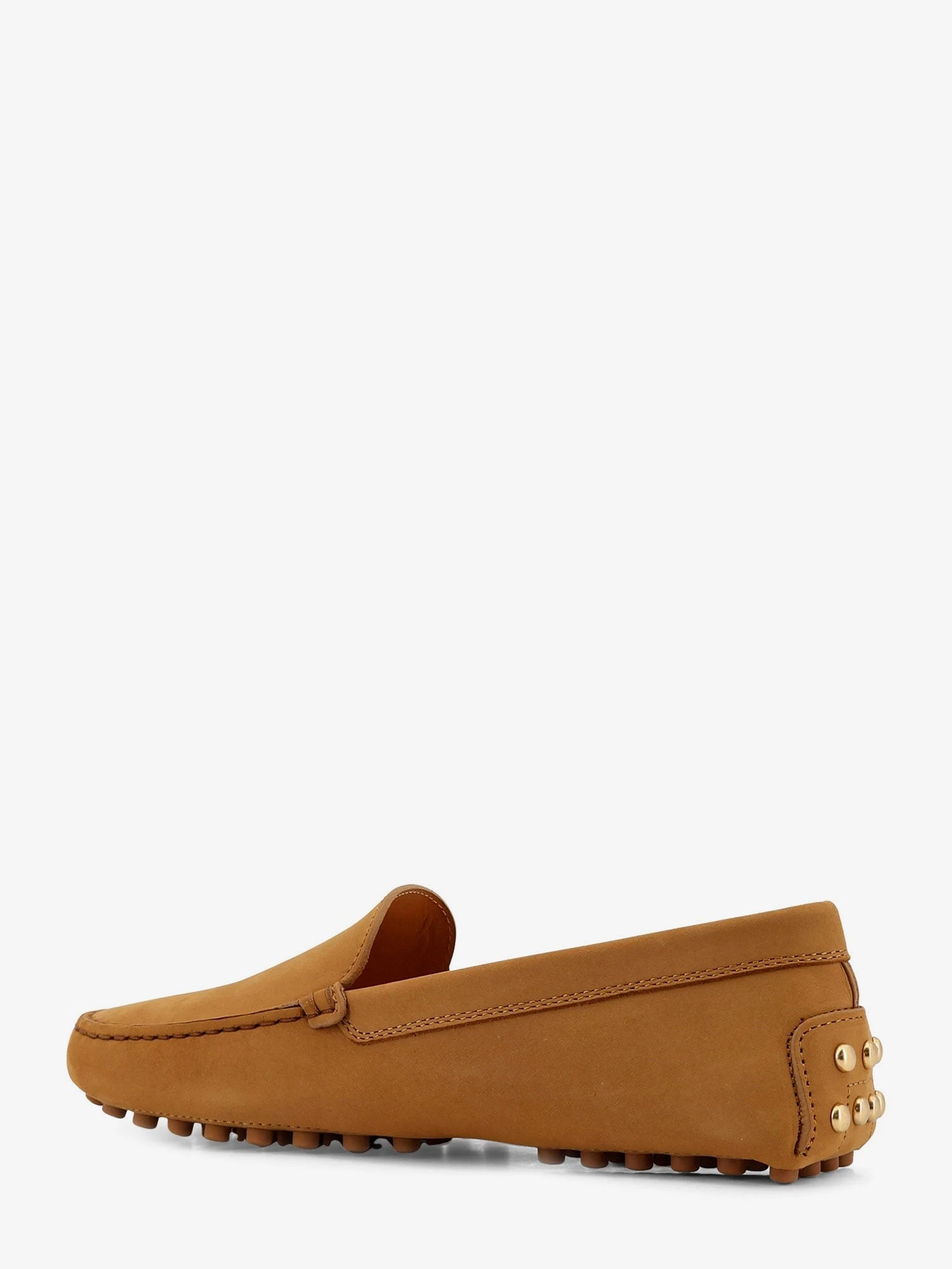 Suede loafers with engraved logo on the front.webp