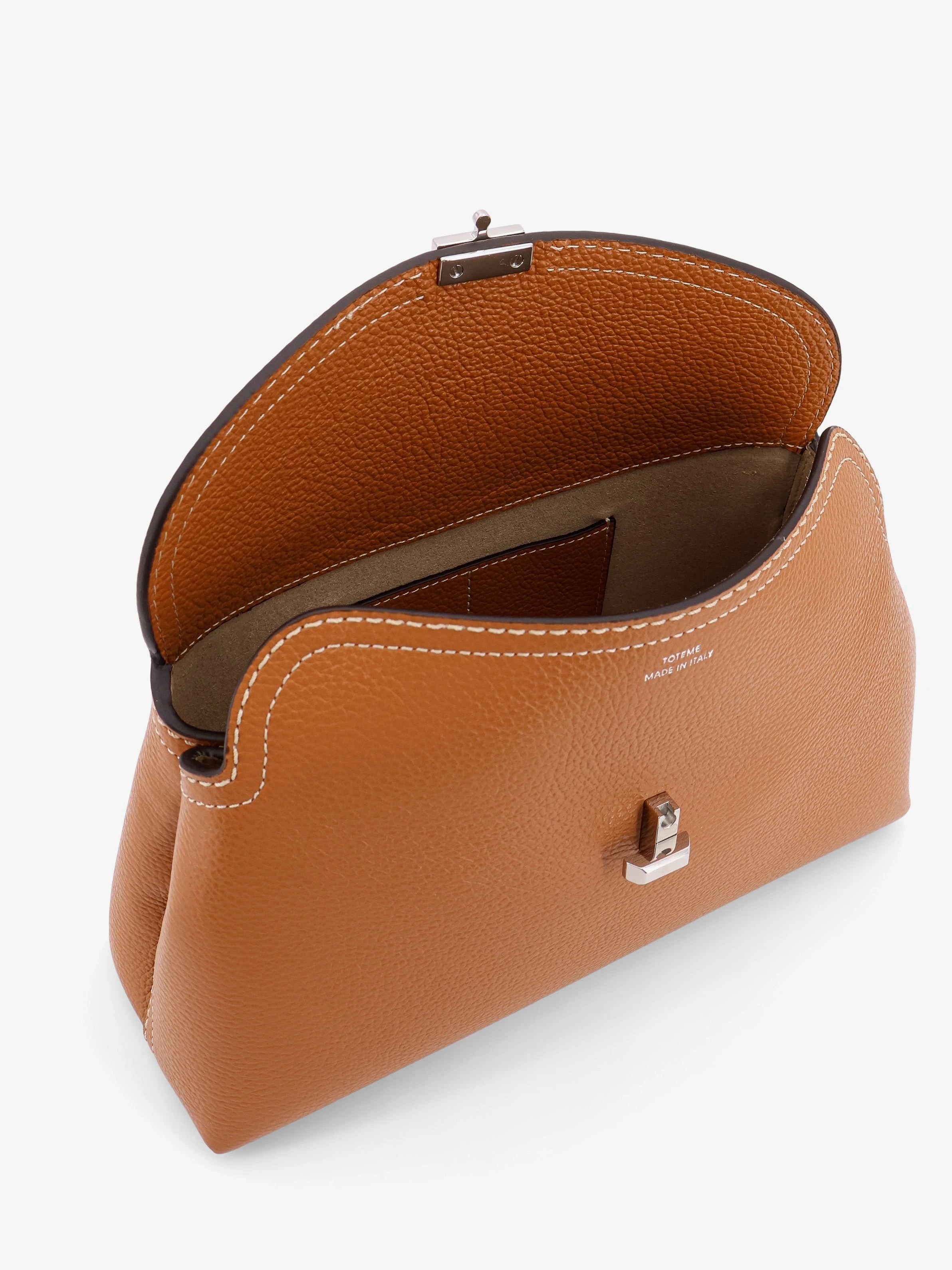 T-Lock leather clutch with contrasting stitching.webp