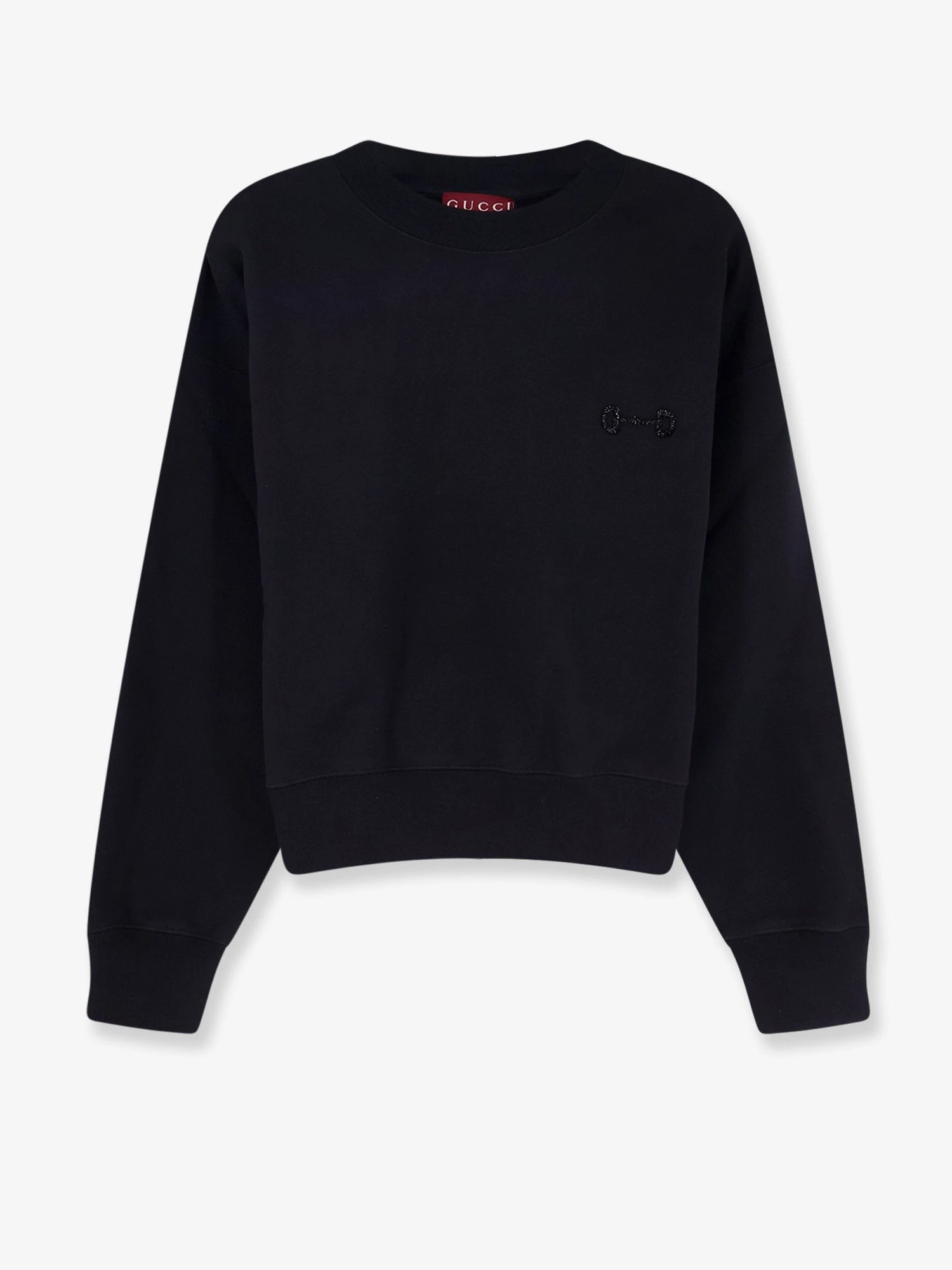 Cotton sweatshirt with beaded Horsebit detail.webp