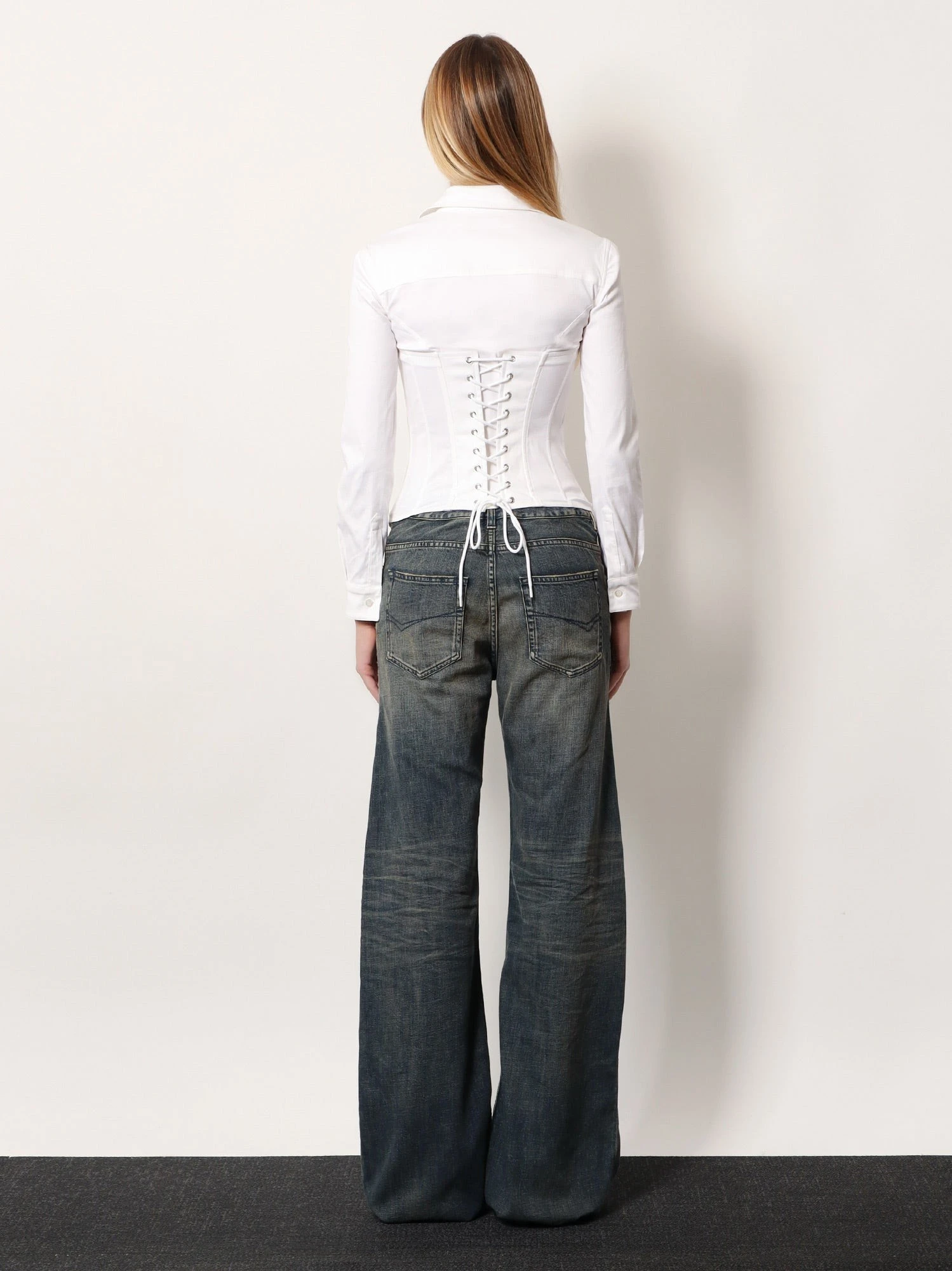 Cotton blend corset shirt.webp
