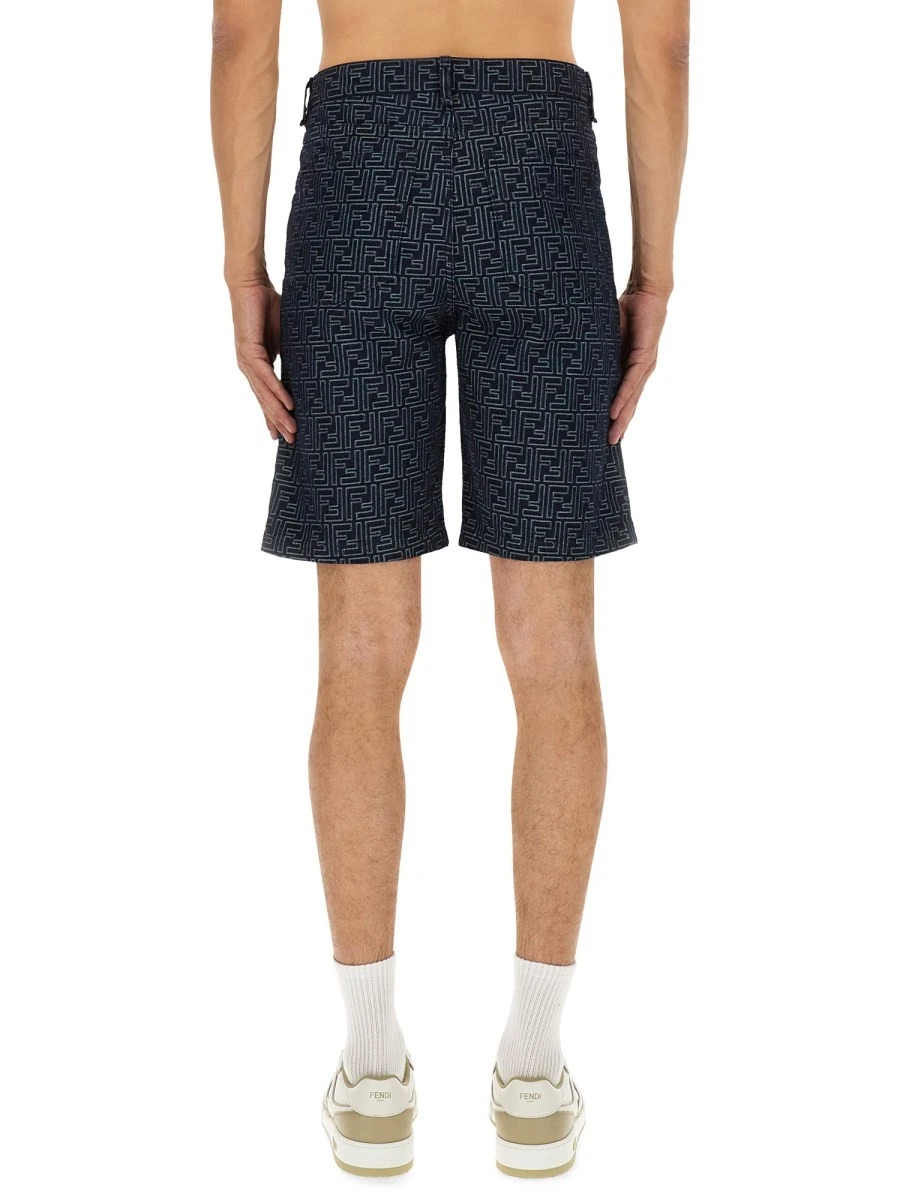 FF JACQUARD DENIM SHORTS.webp