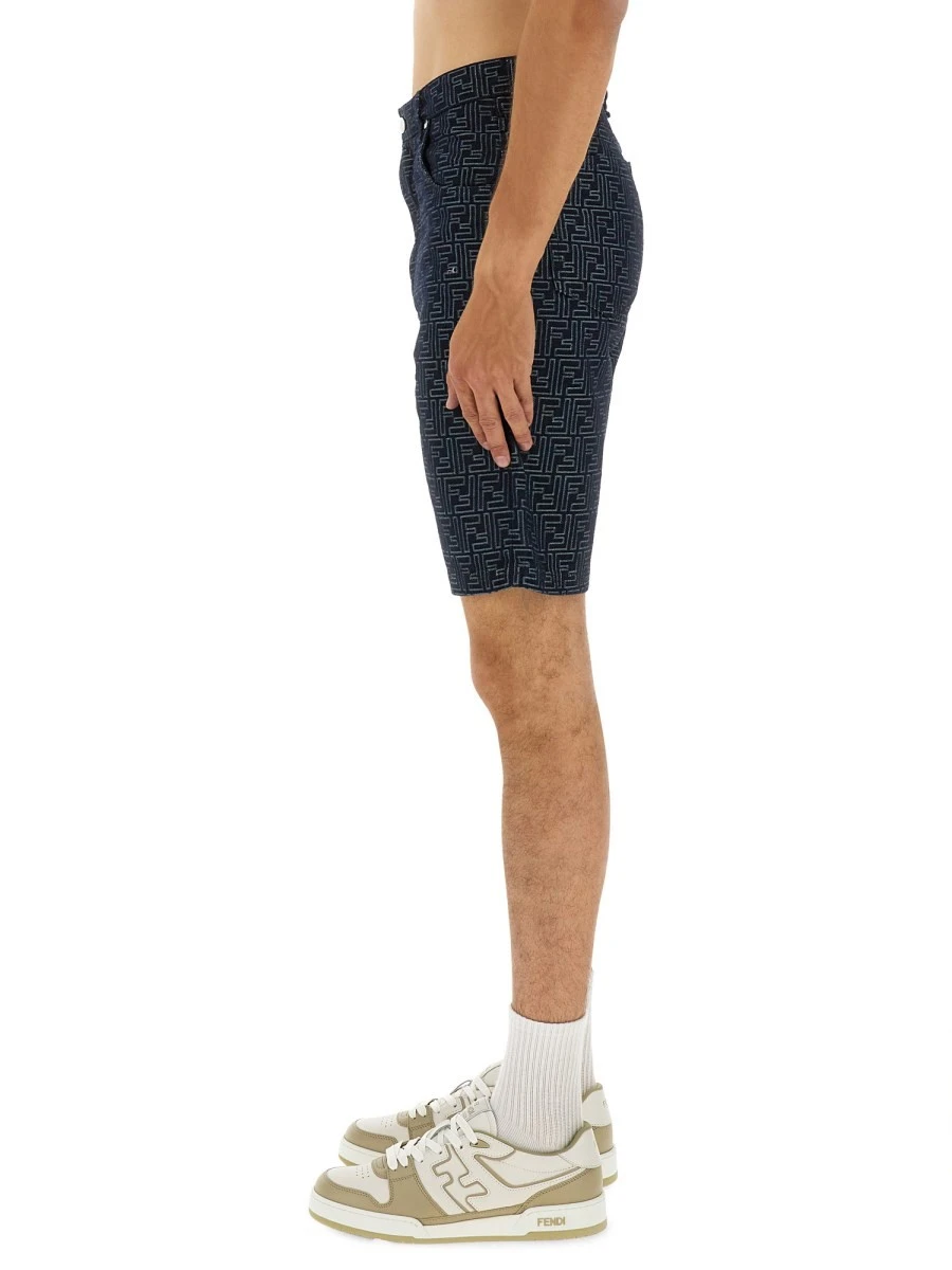 FF JACQUARD DENIM SHORTS.webp