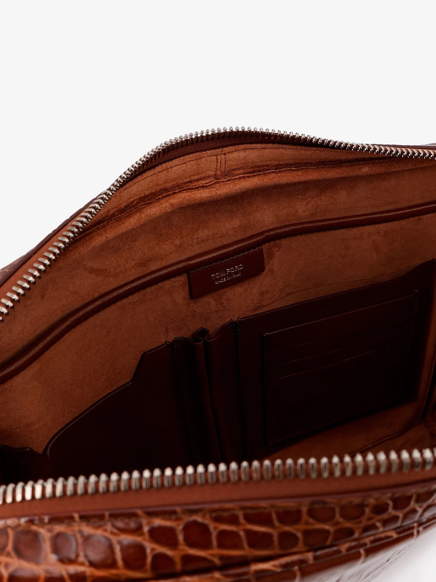 Croco print leather laptop pouch.webp