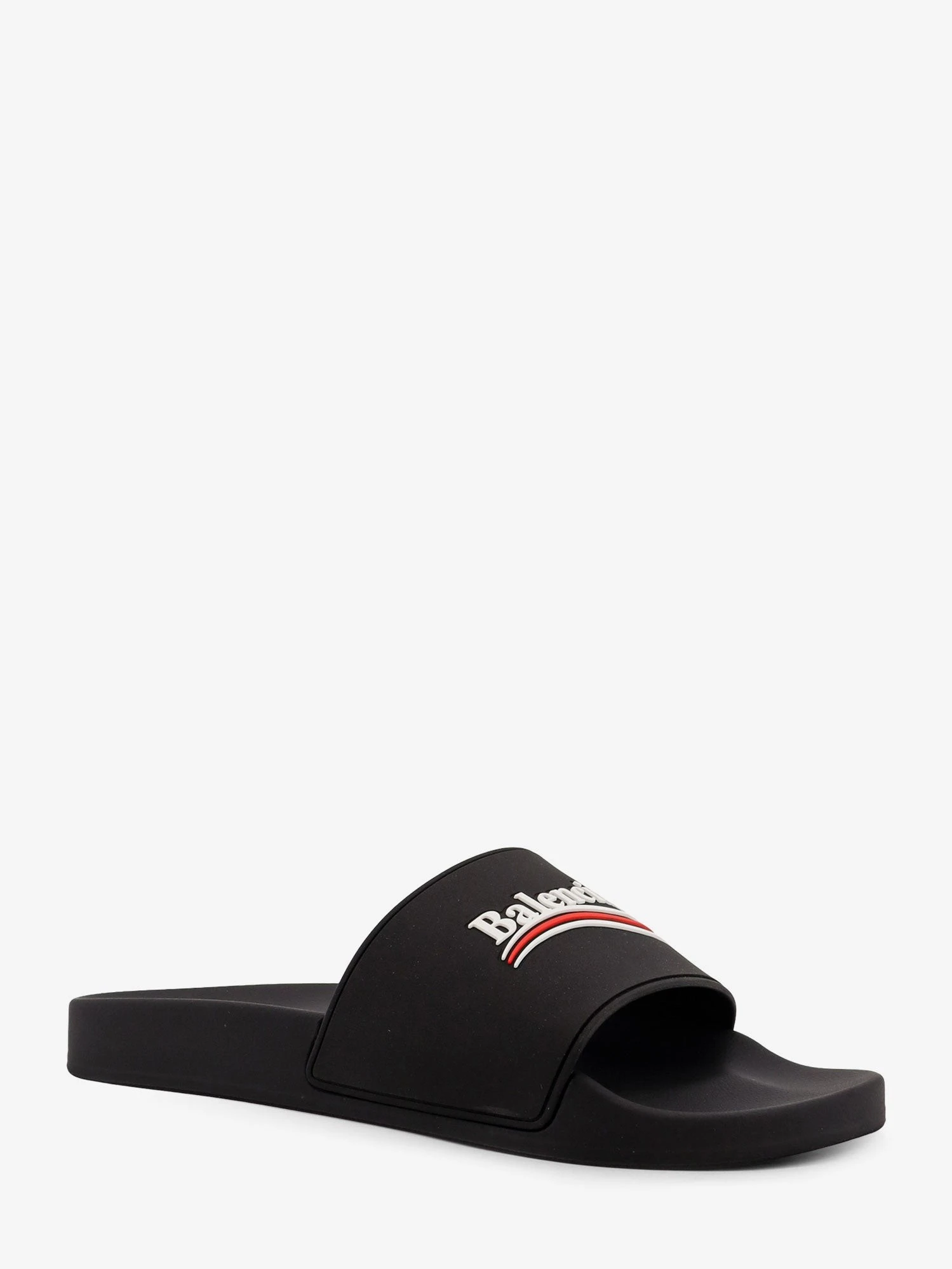 Rubber Pool sandals with logo on the front.webp