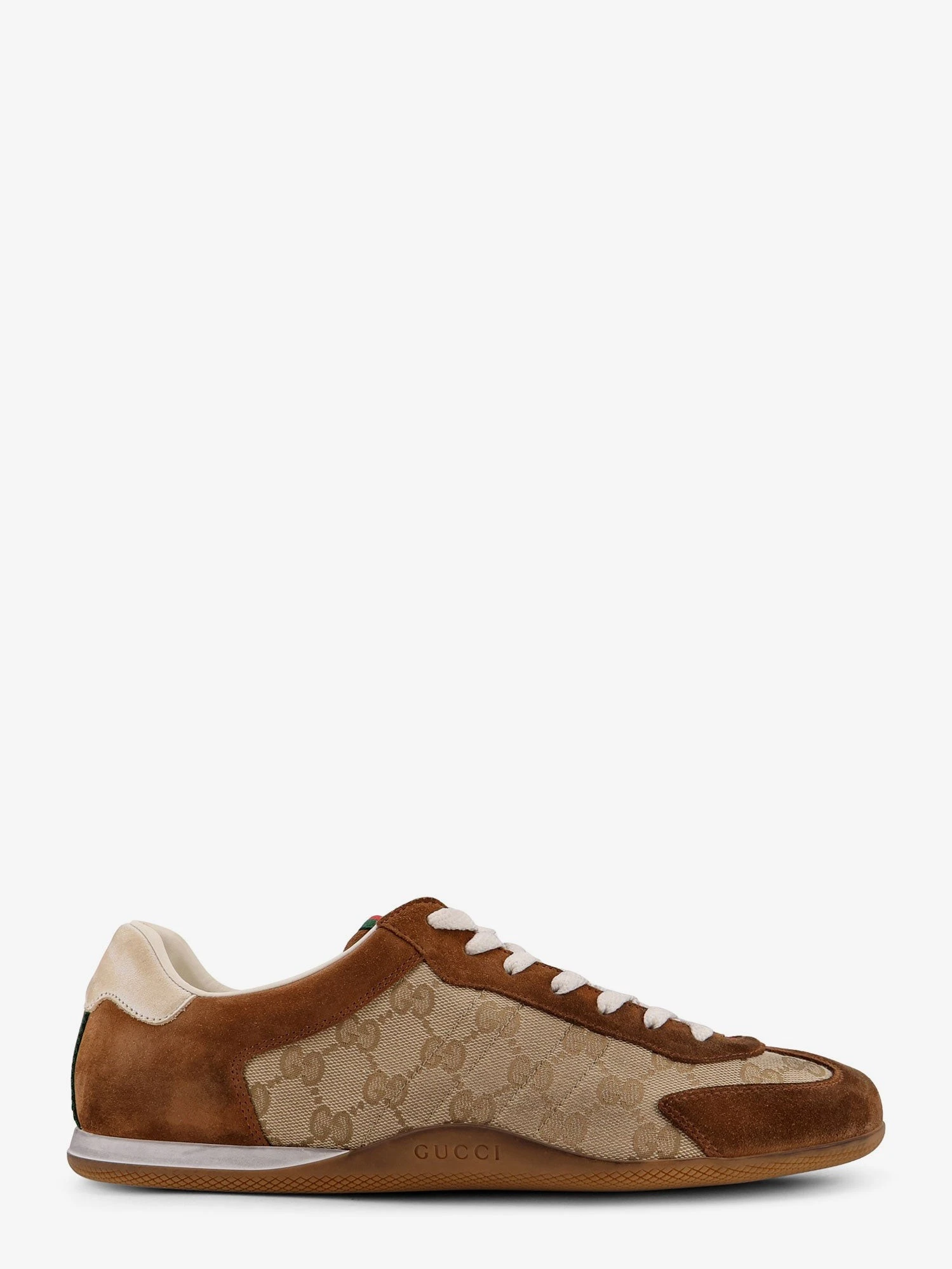 Gucci Shift suede sneakers with GG Supreme Fabric inserts.webp