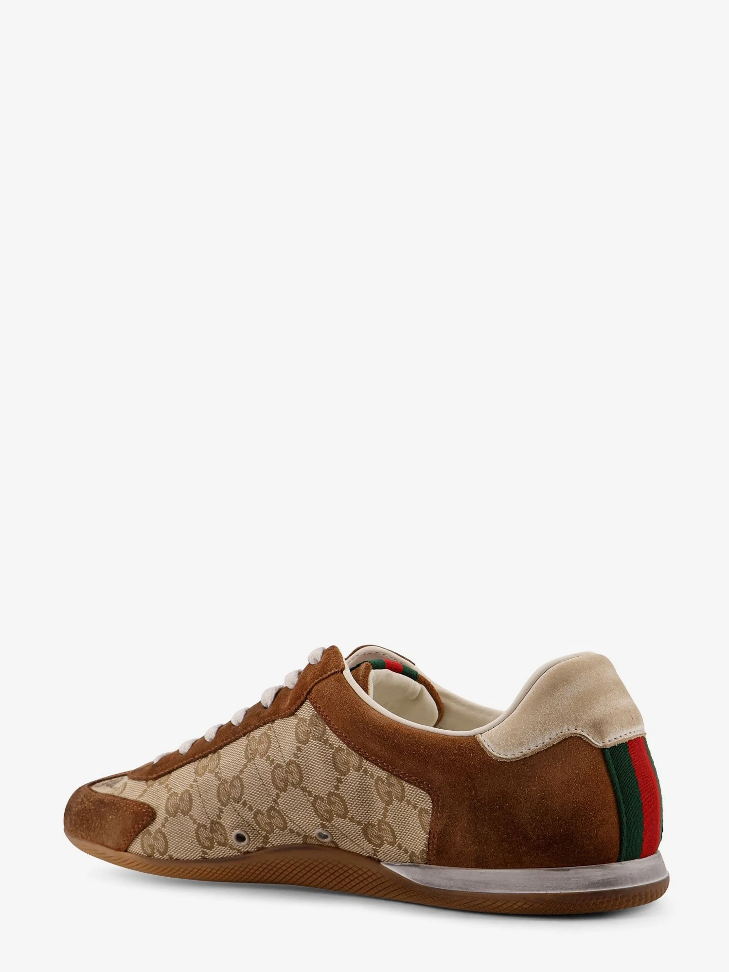 Gucci Shift suede sneakers with GG Supreme Fabric inserts.webp