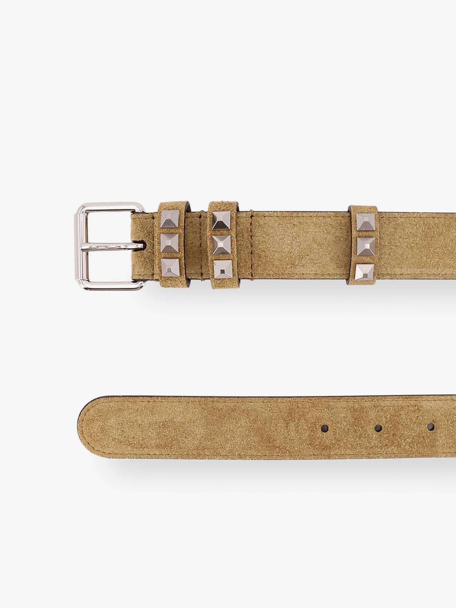 Flaneuse suede belt with iconic studs.webp