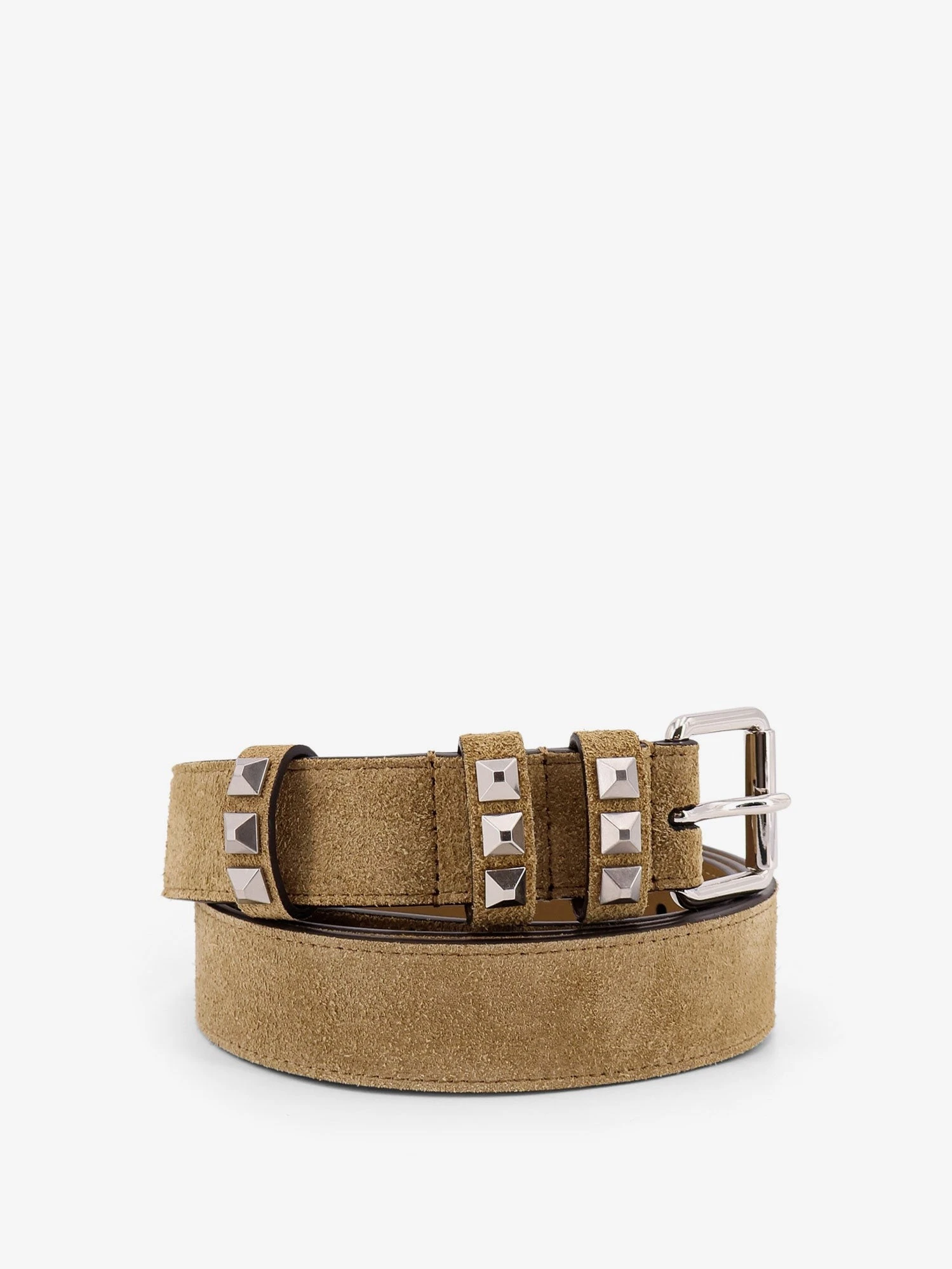 Flaneuse suede belt with iconic studs.webp