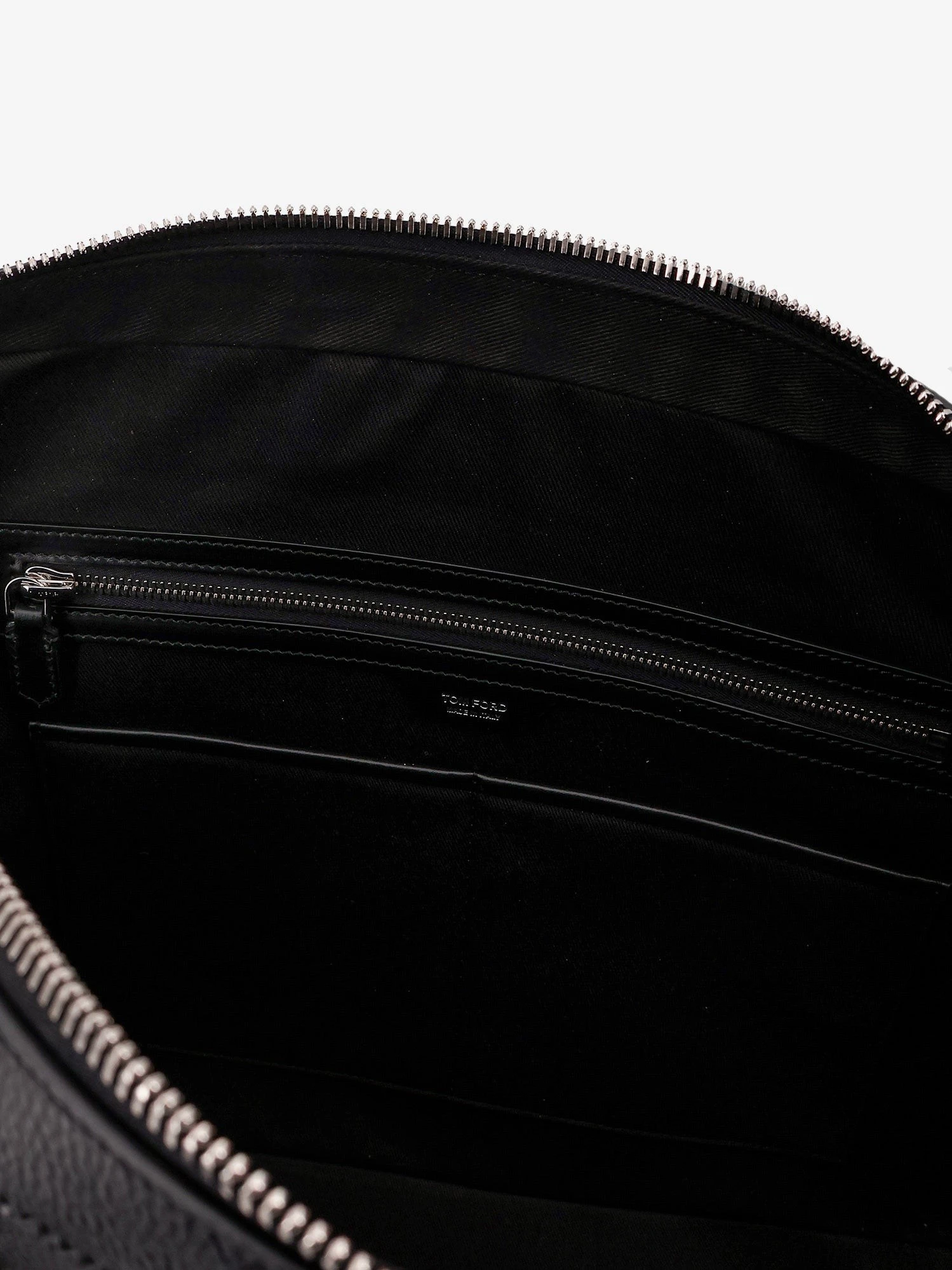 Hammered leather working bag with logo on the front.webp