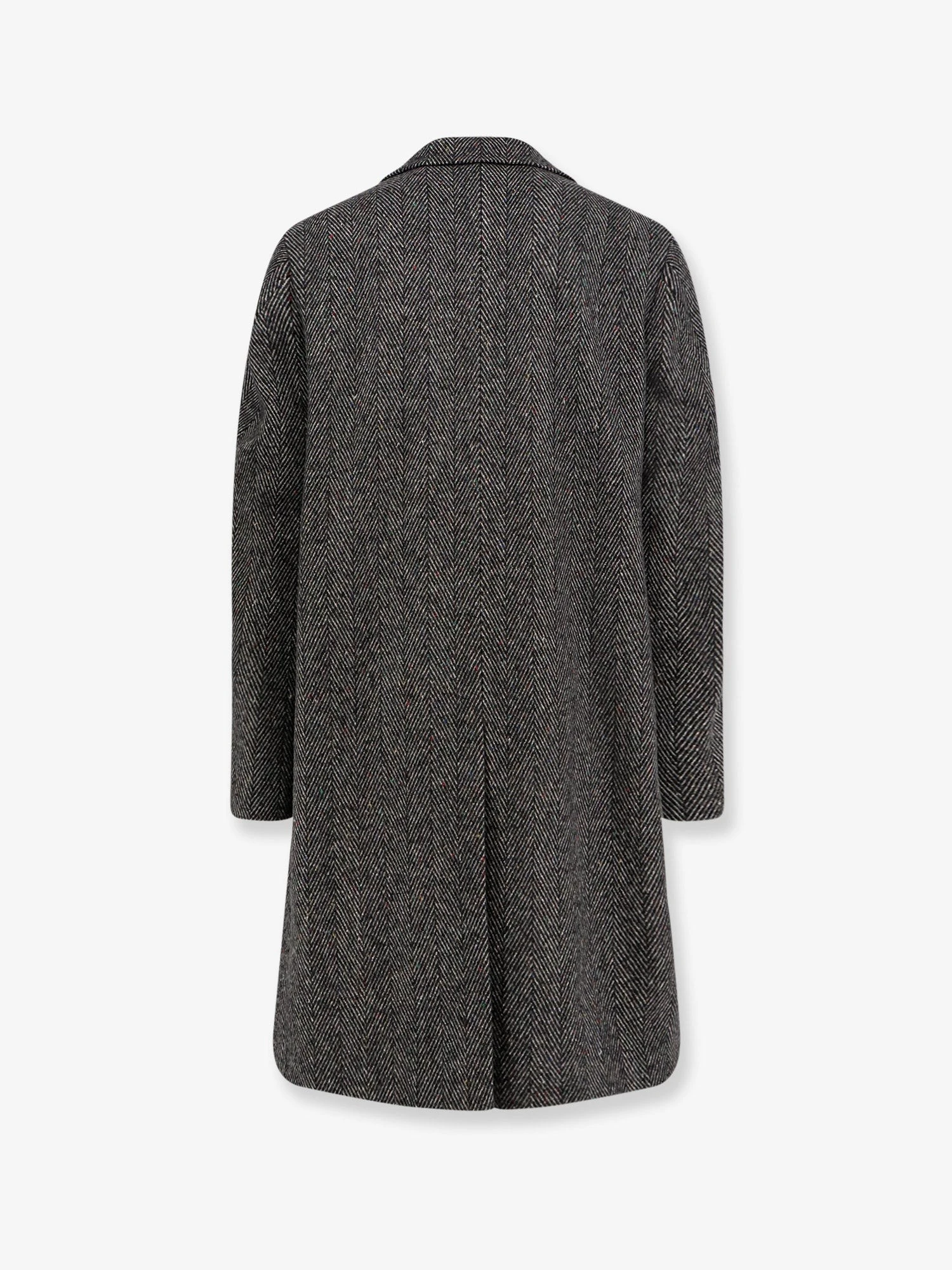 Wool blend coat with herringbone motif.webp