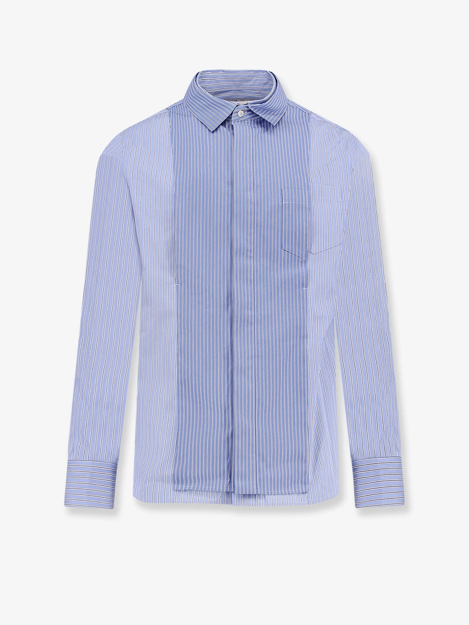 Striped cotton popeline shirt.webp