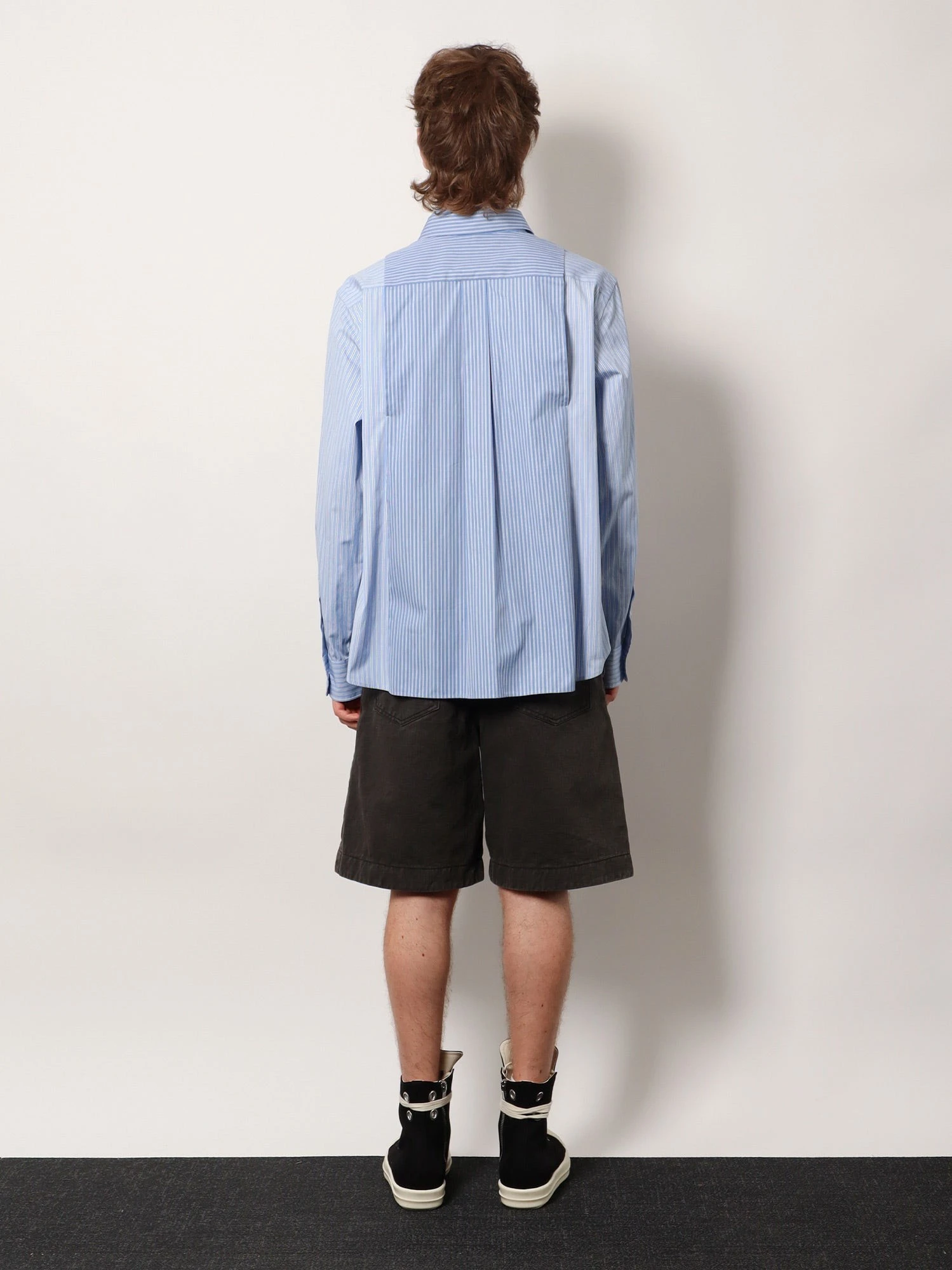 Striped cotton popeline shirt.webp