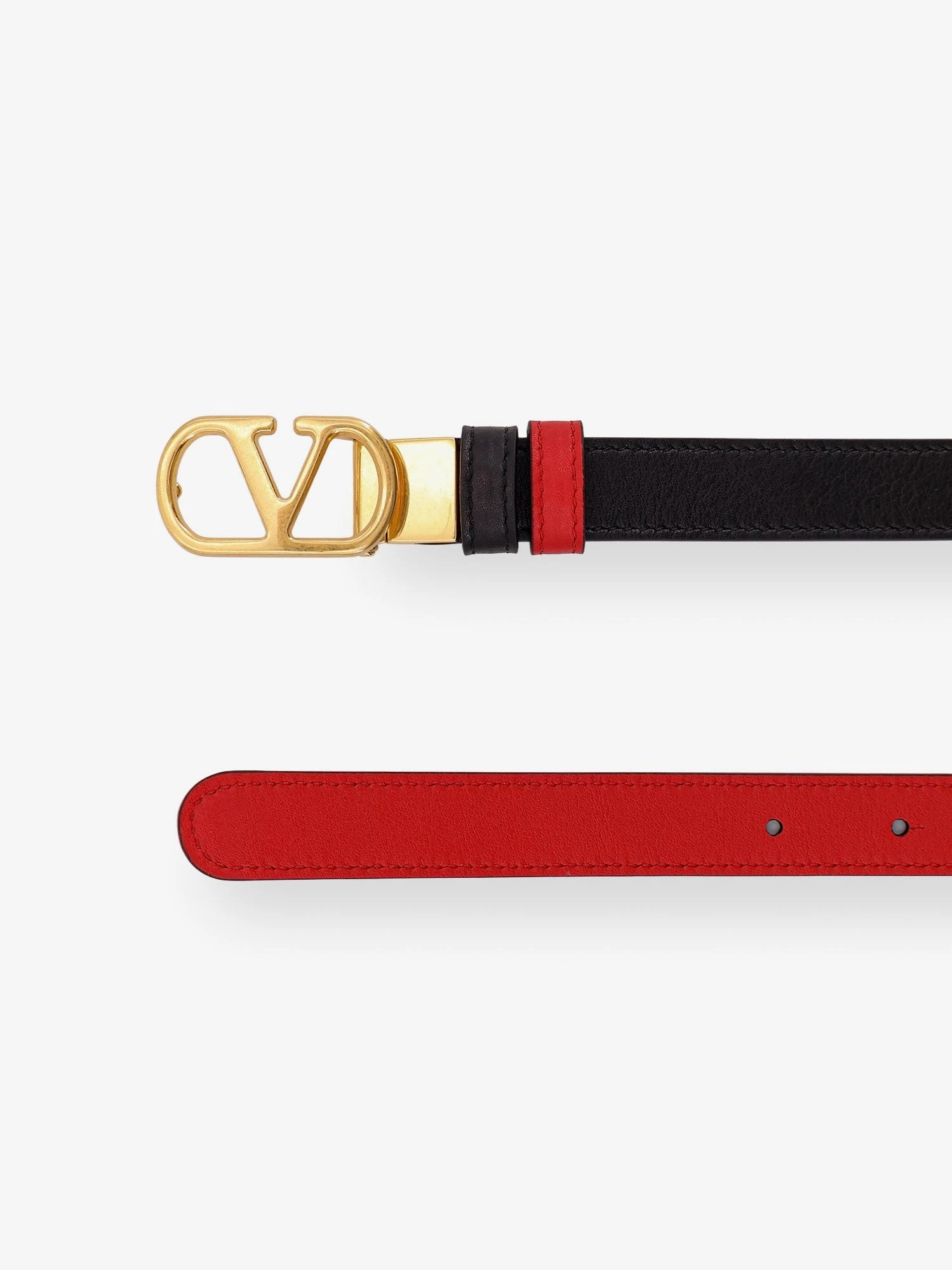 Leather belt with VLogo Signature.webp