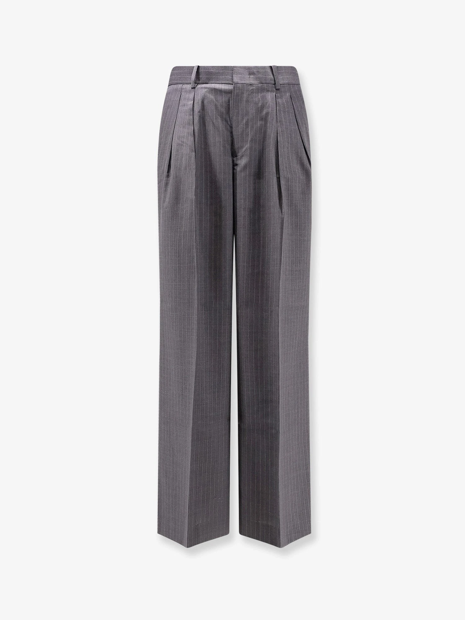 Wool blend trousers with striped motif.webp