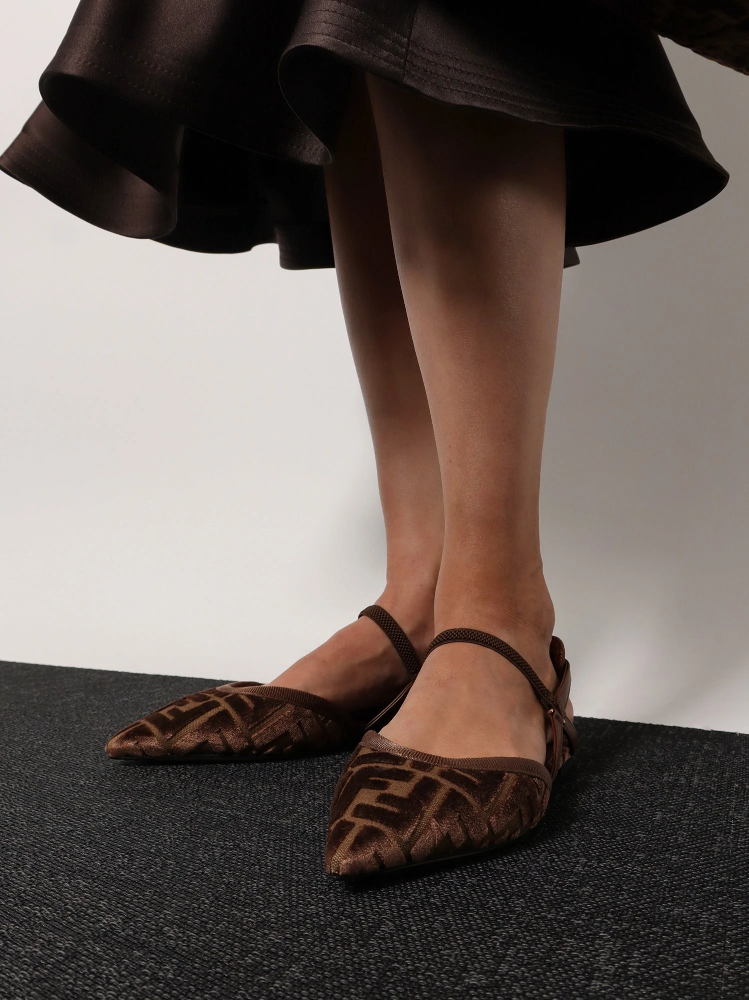 FF jacquard velvet slingback ballerinas.webp