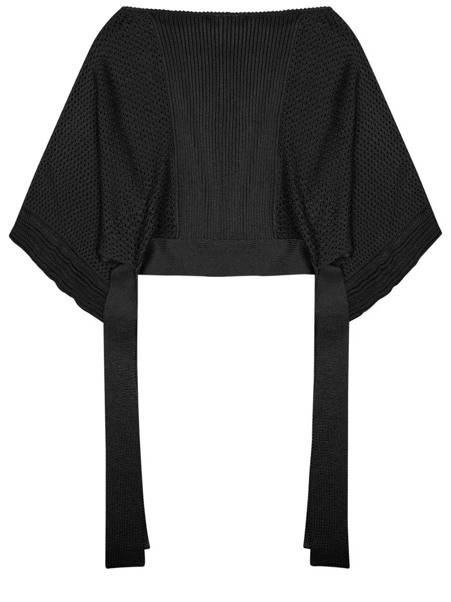 mesh knitted poncho sweater.webp