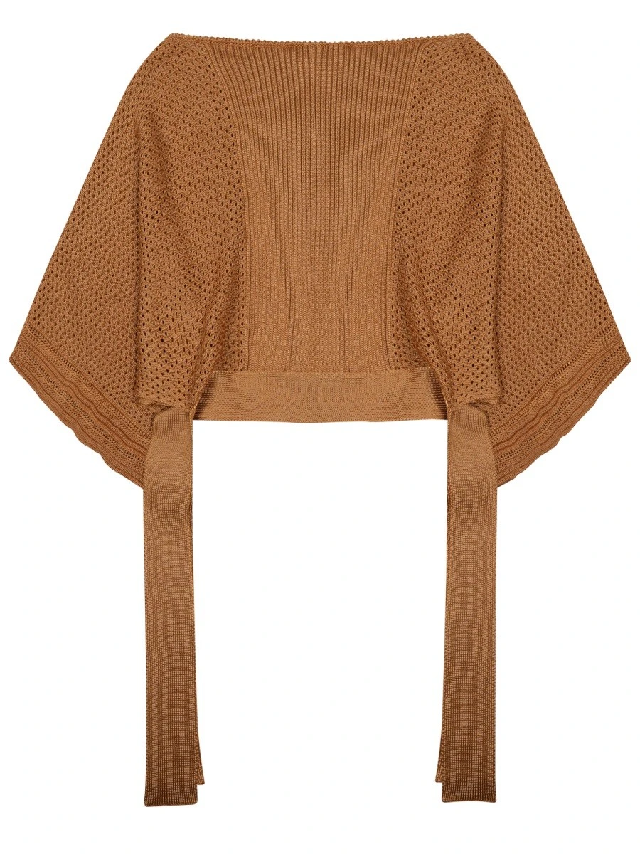 mesh knitted poncho sweater.webp