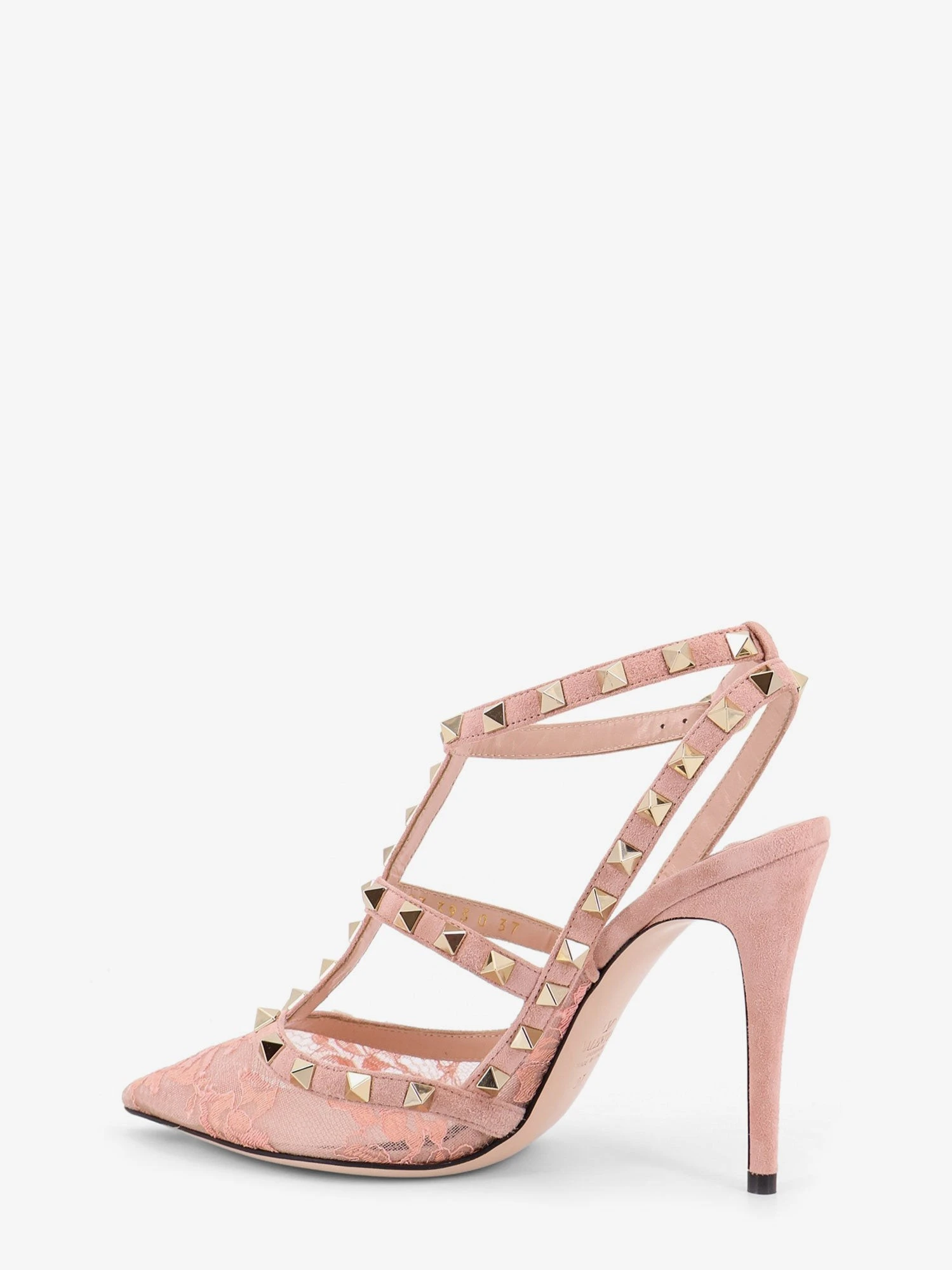 Rockstud suede and lace pumps.webp