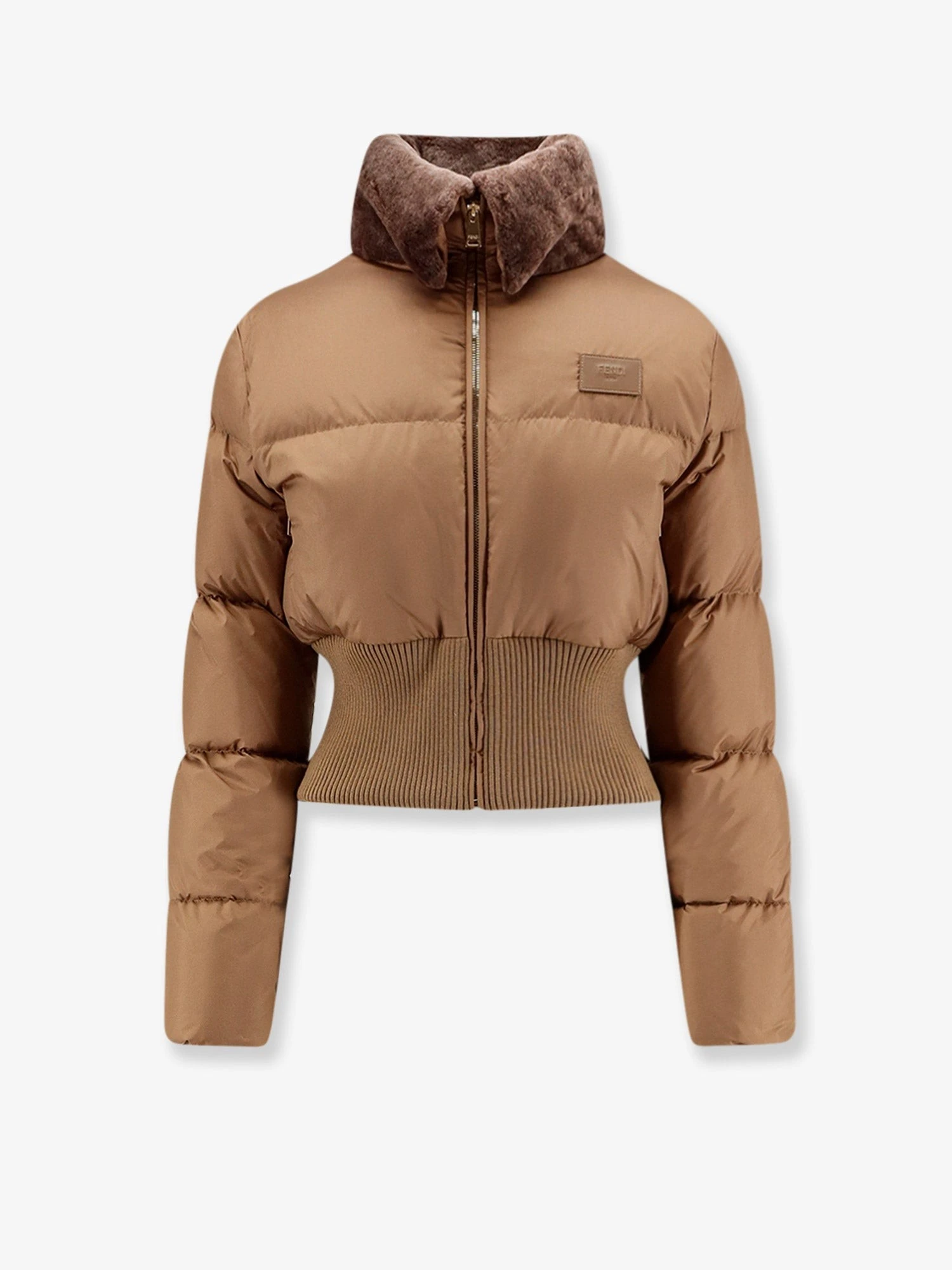 Technical fabric and shearling down jacket.webp