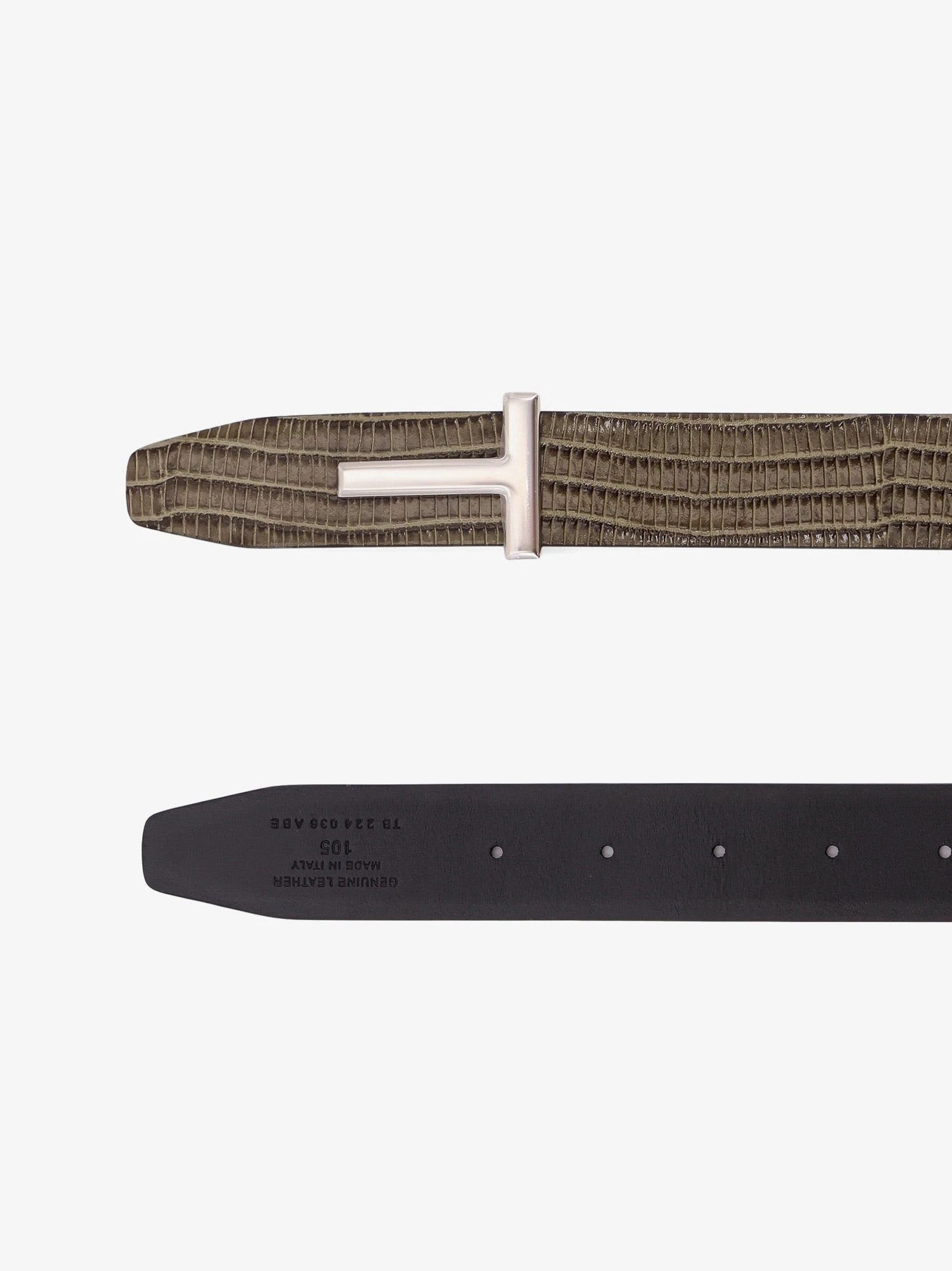 Leather belt with croco effect.webp