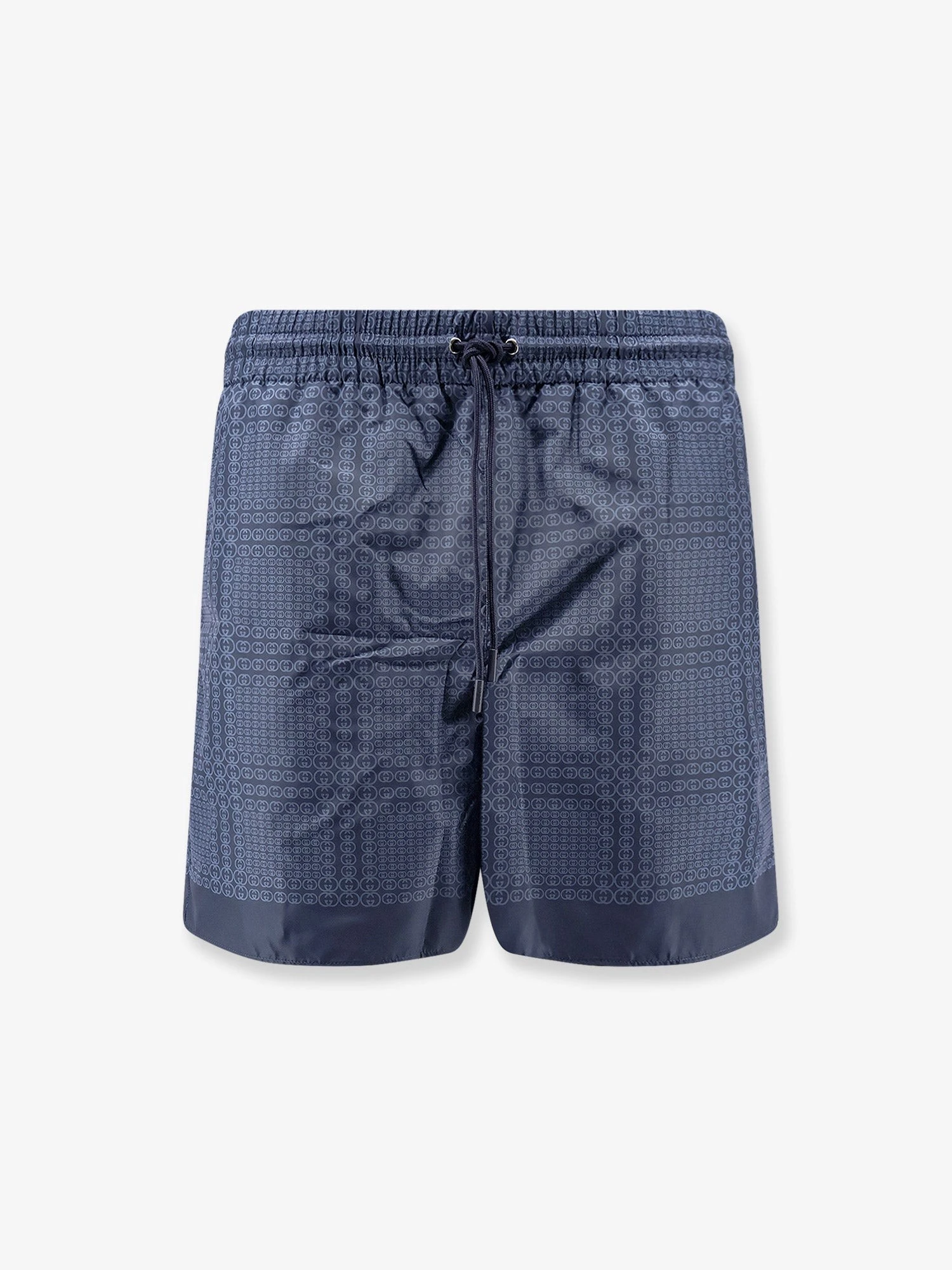 Nylon swim trunks with all-over Gucci Incrocio print.webp
