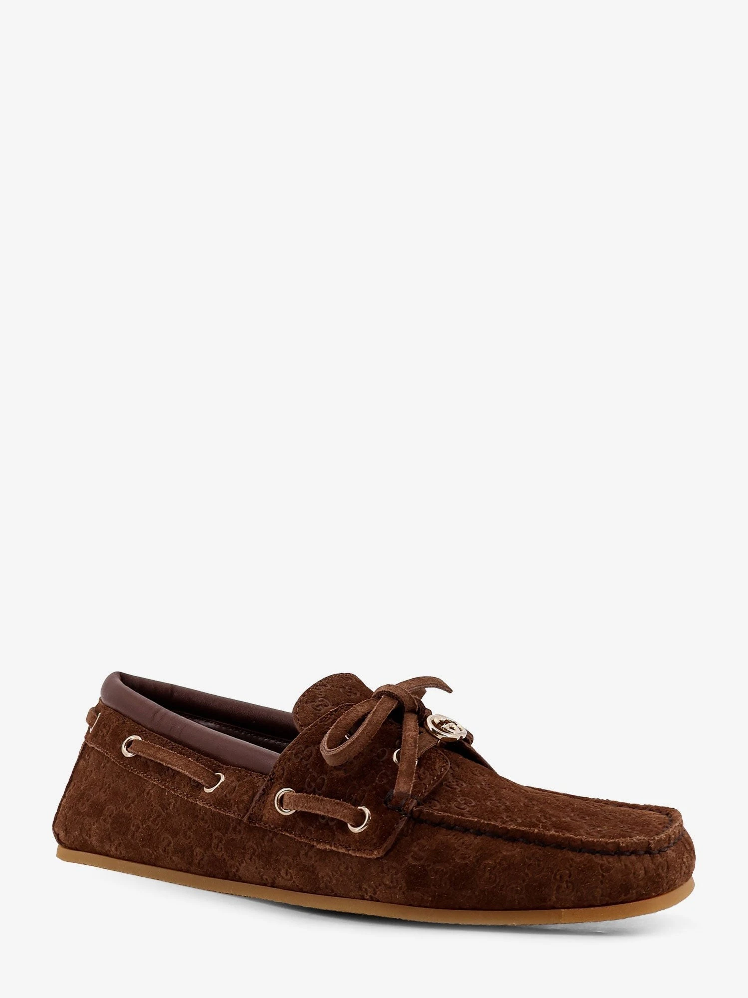 Suede loafers with all-over GG logo.webp