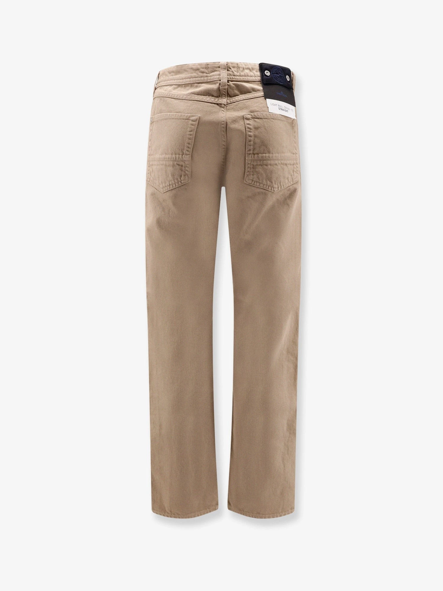 Denim trousers with logo patch on the back.webp