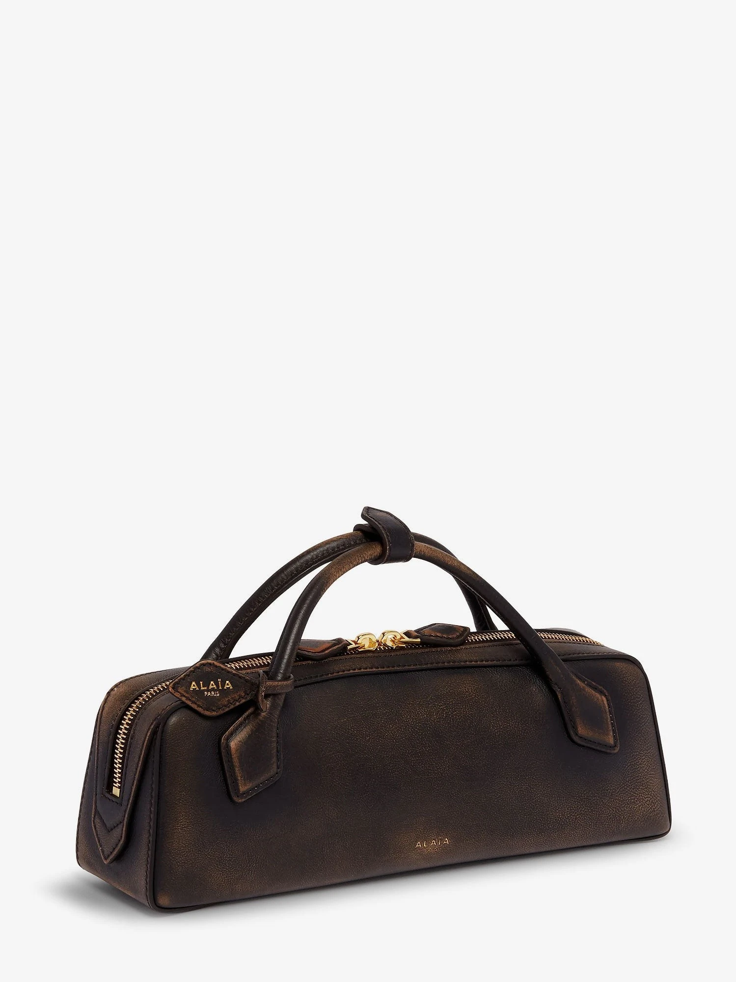 Teckel used-effect leather handbag.webp