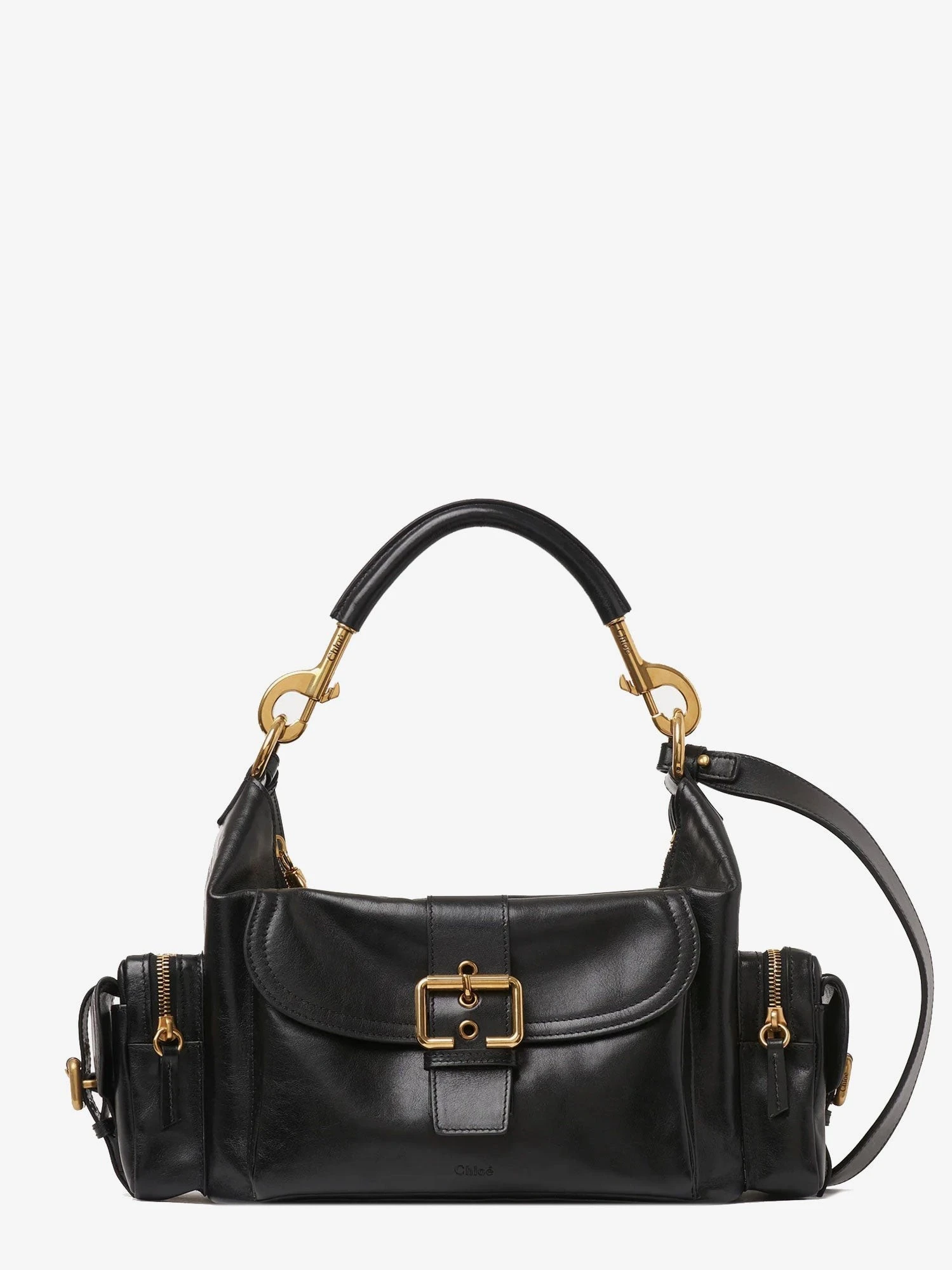 Carry shiny buffalo leather shoulder bag.webp