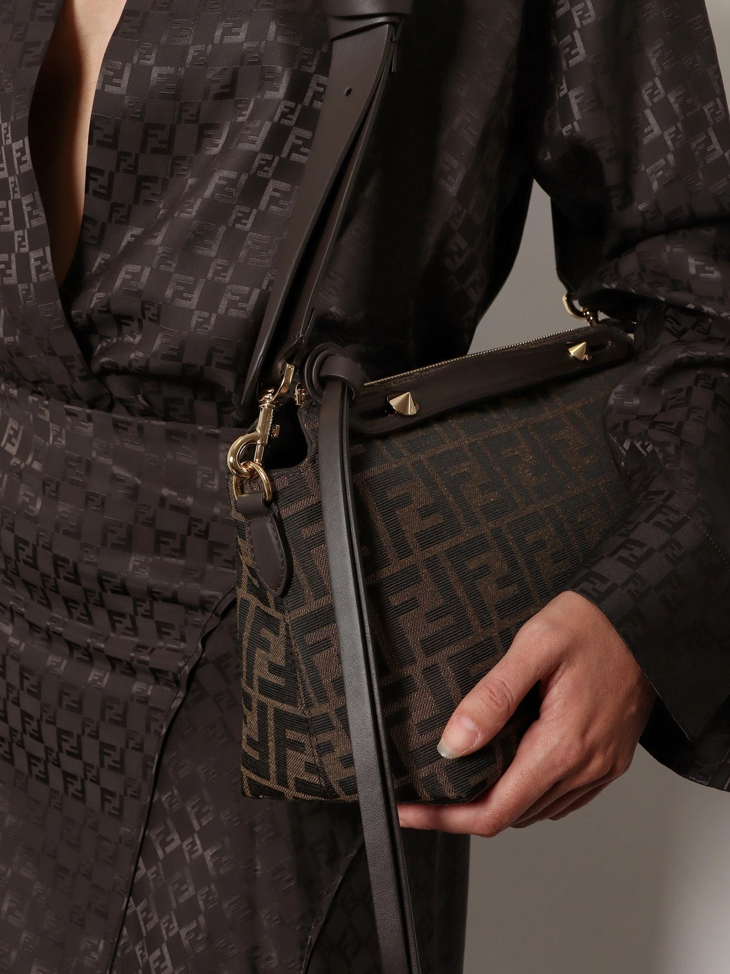 By The Way Soft Medium FF jacquard fabric crossbody bag.webp