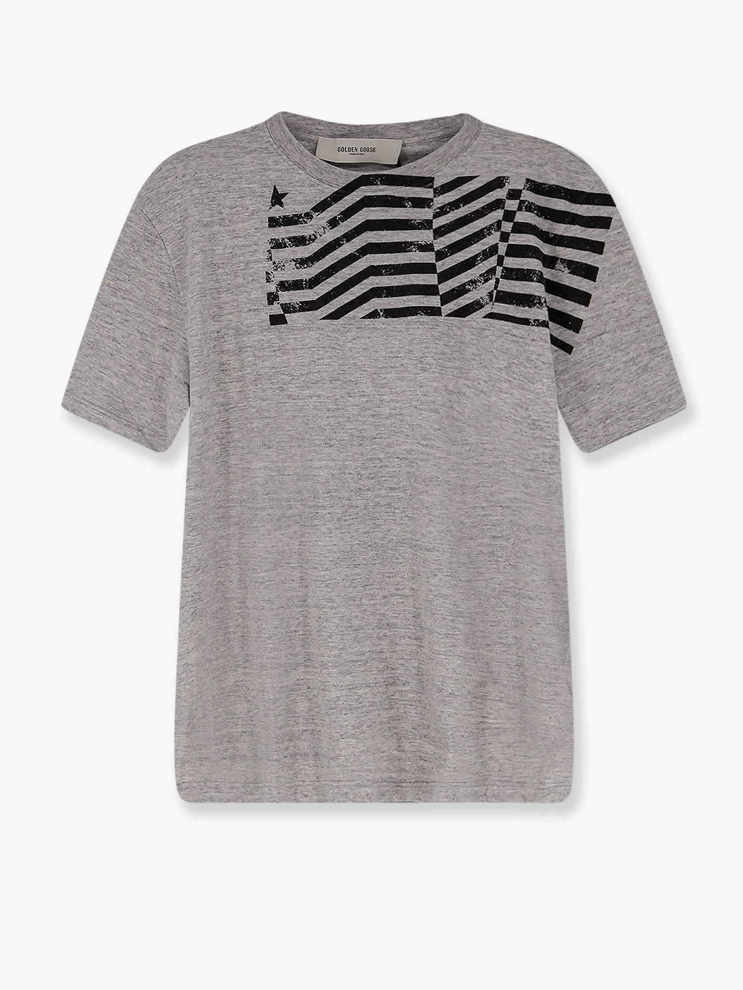 Cotton T-shirt with Flag print on the front.webp