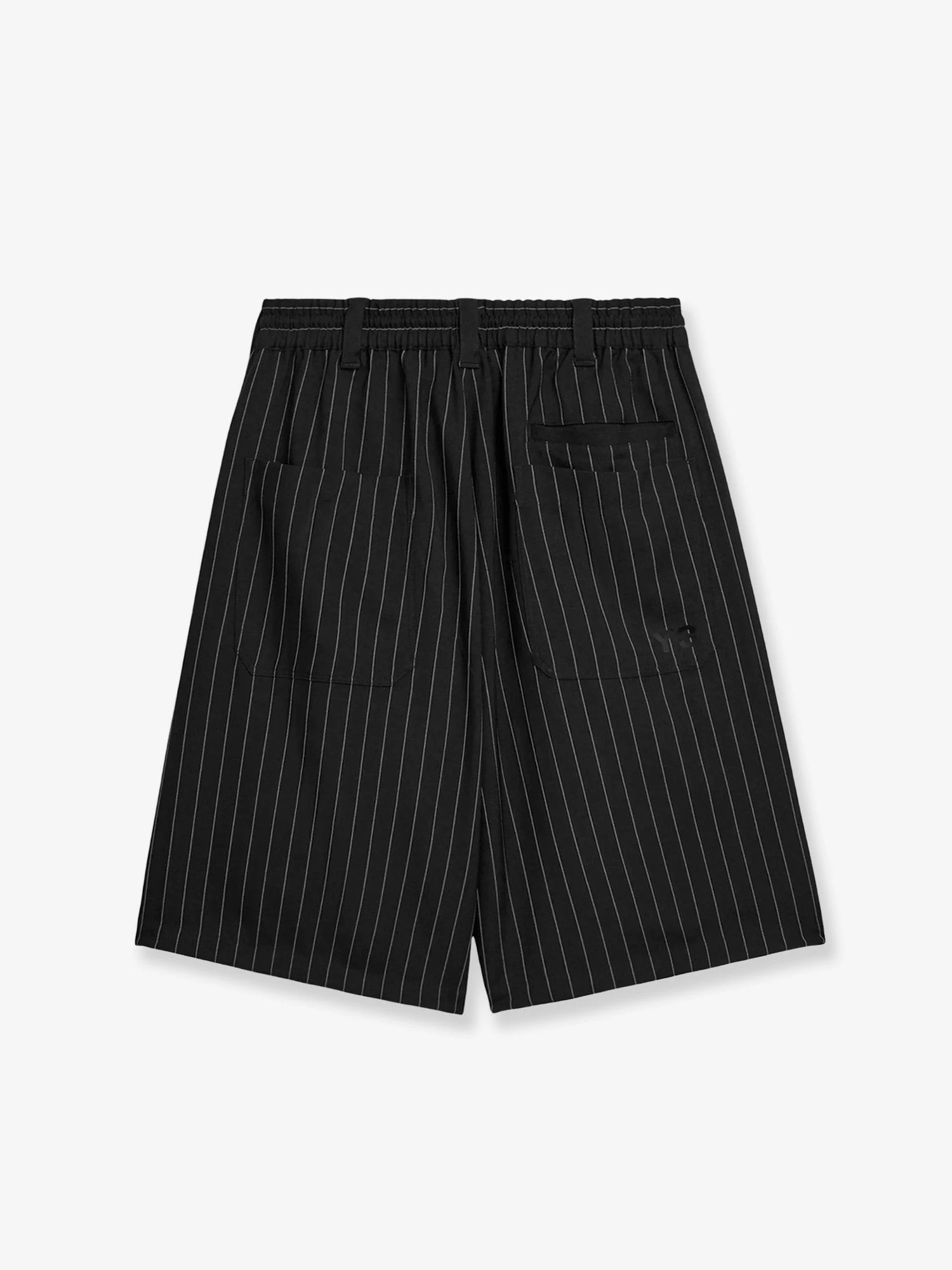 Pinstriped fabric bermuda shorts.webp