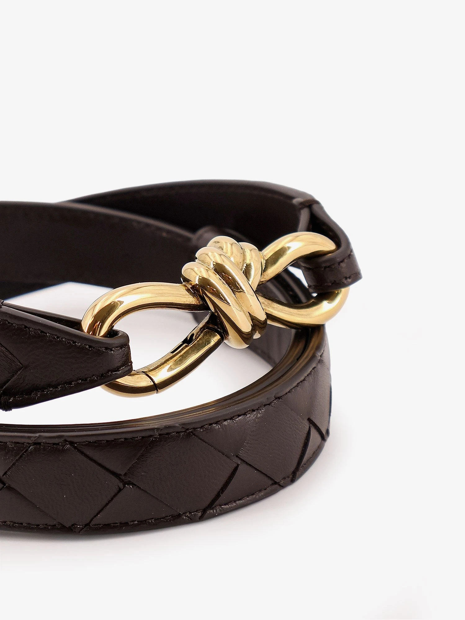 Leather belt with Intrecciato motif.webp