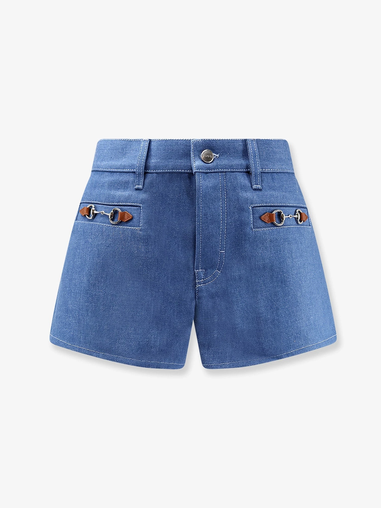Cotton shorts with frontal iconic Horsebits.webp