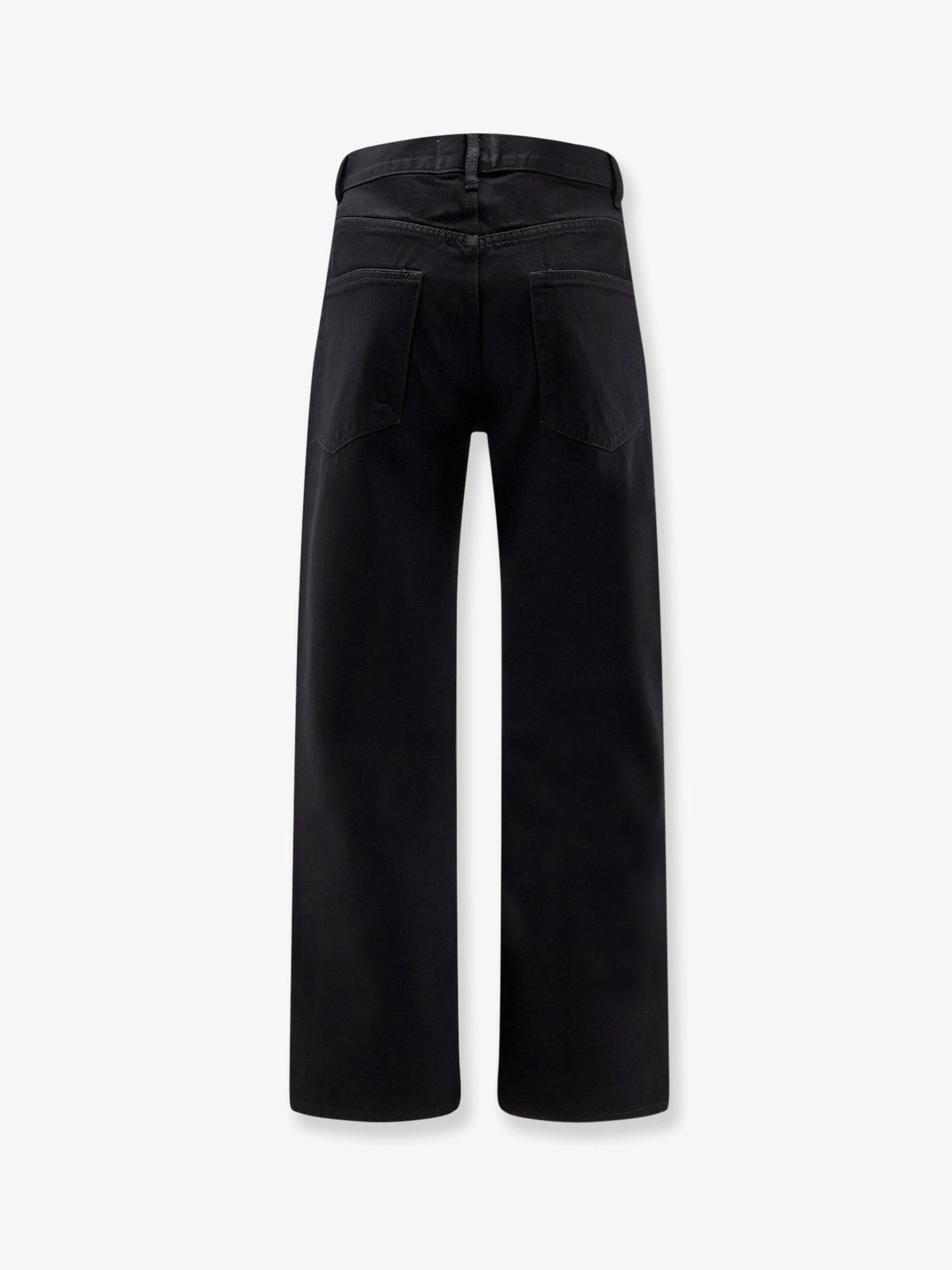 Straight fit black denim trousers.webp