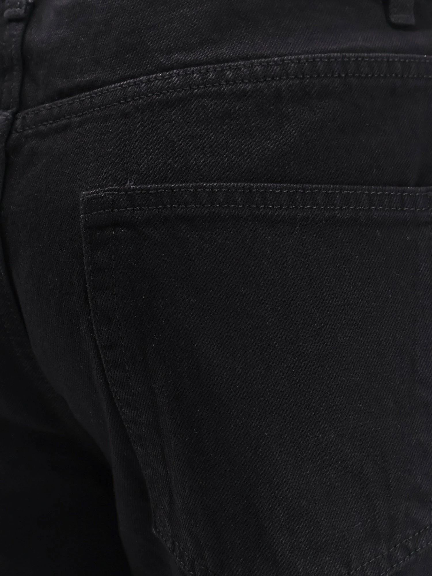 Straight fit black denim trousers.webp