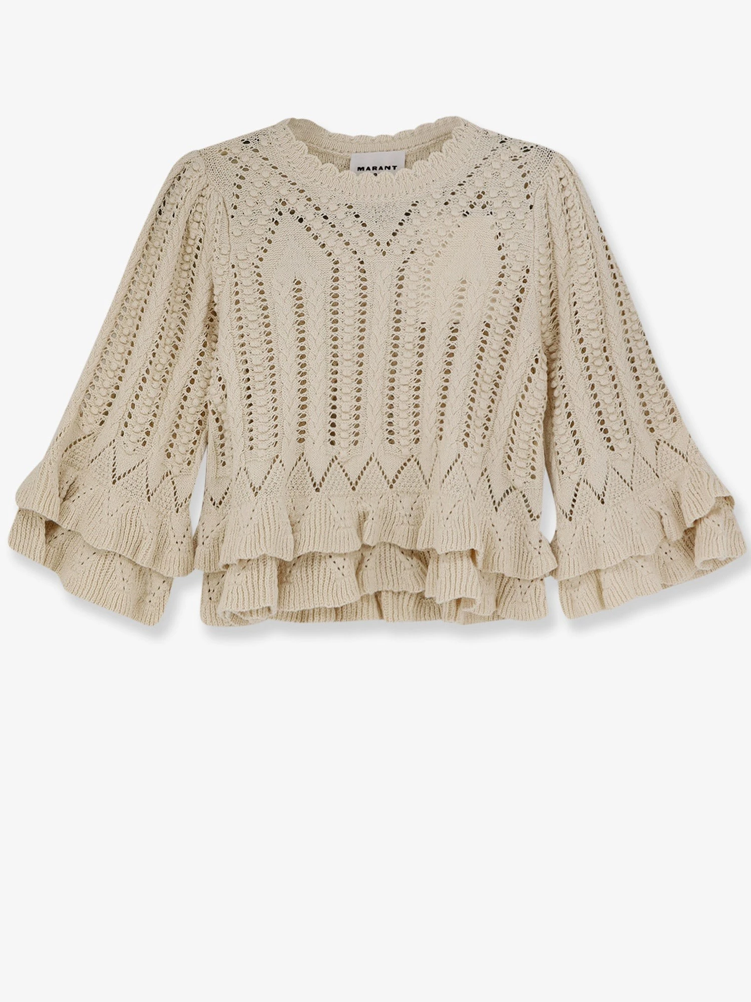 Frilly cotton sweater with ruffles detail.webp