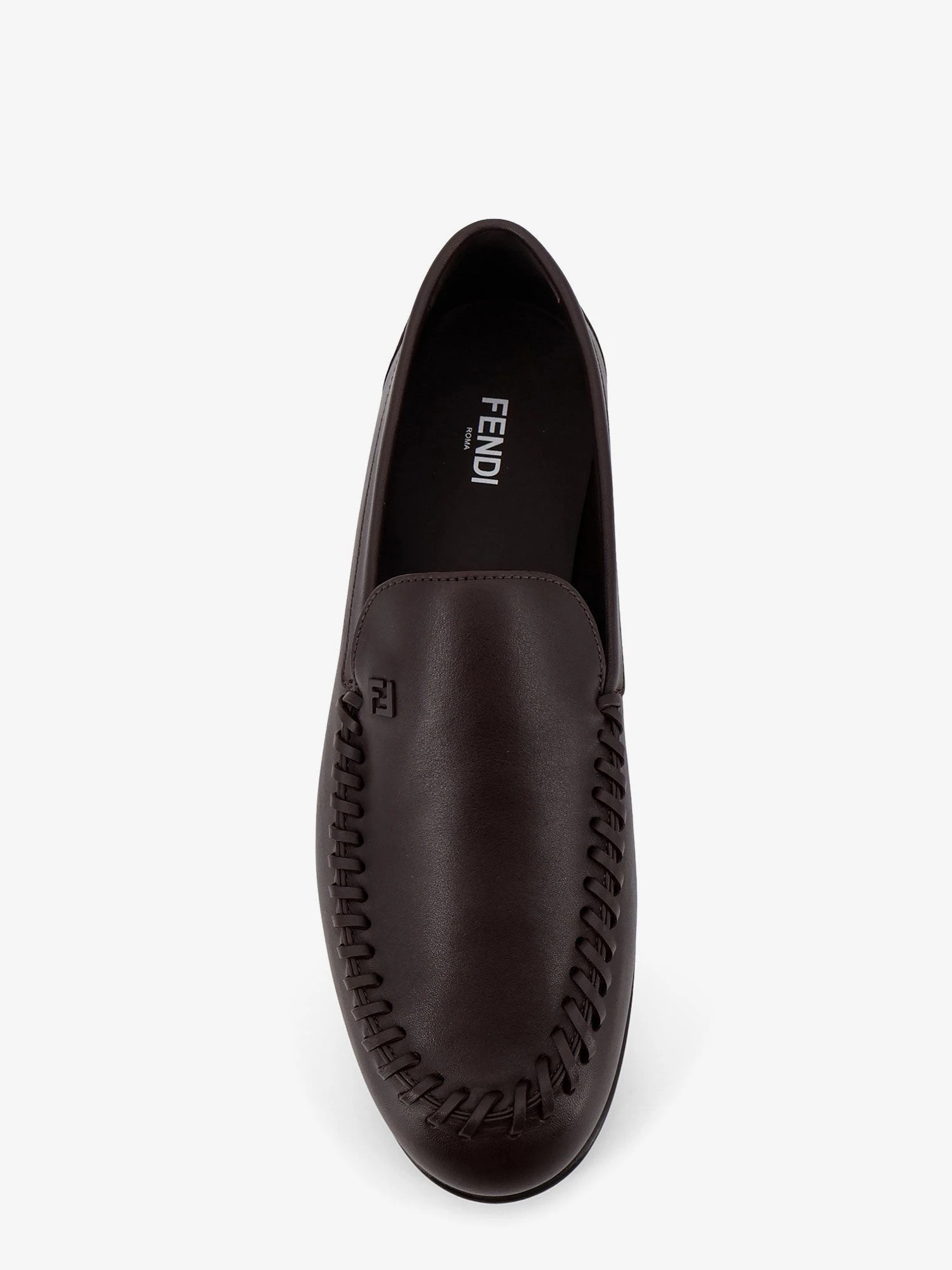 Leather loafers with metal FF logo.webp
