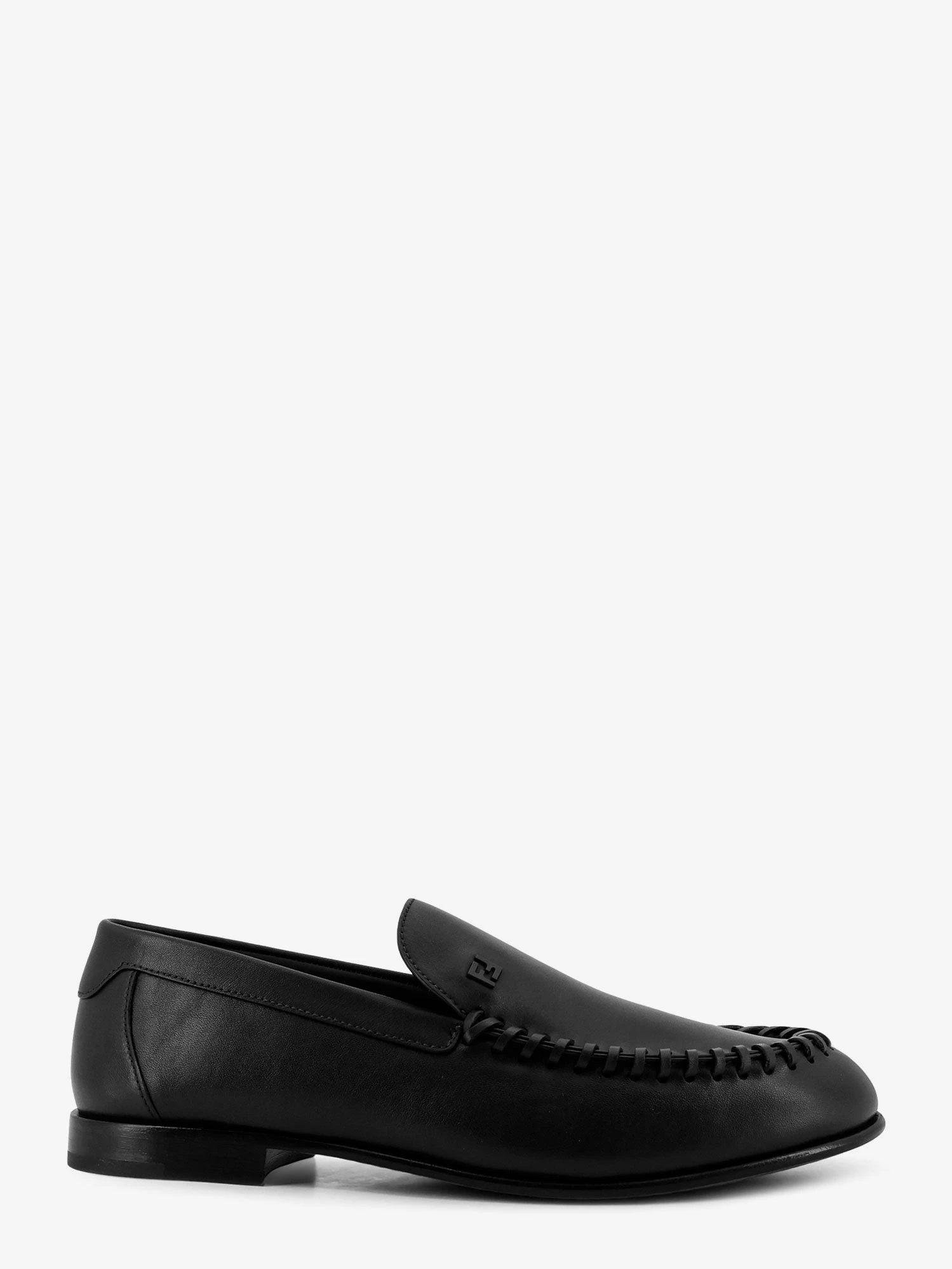 Leather loafers with metal FF logo.webp